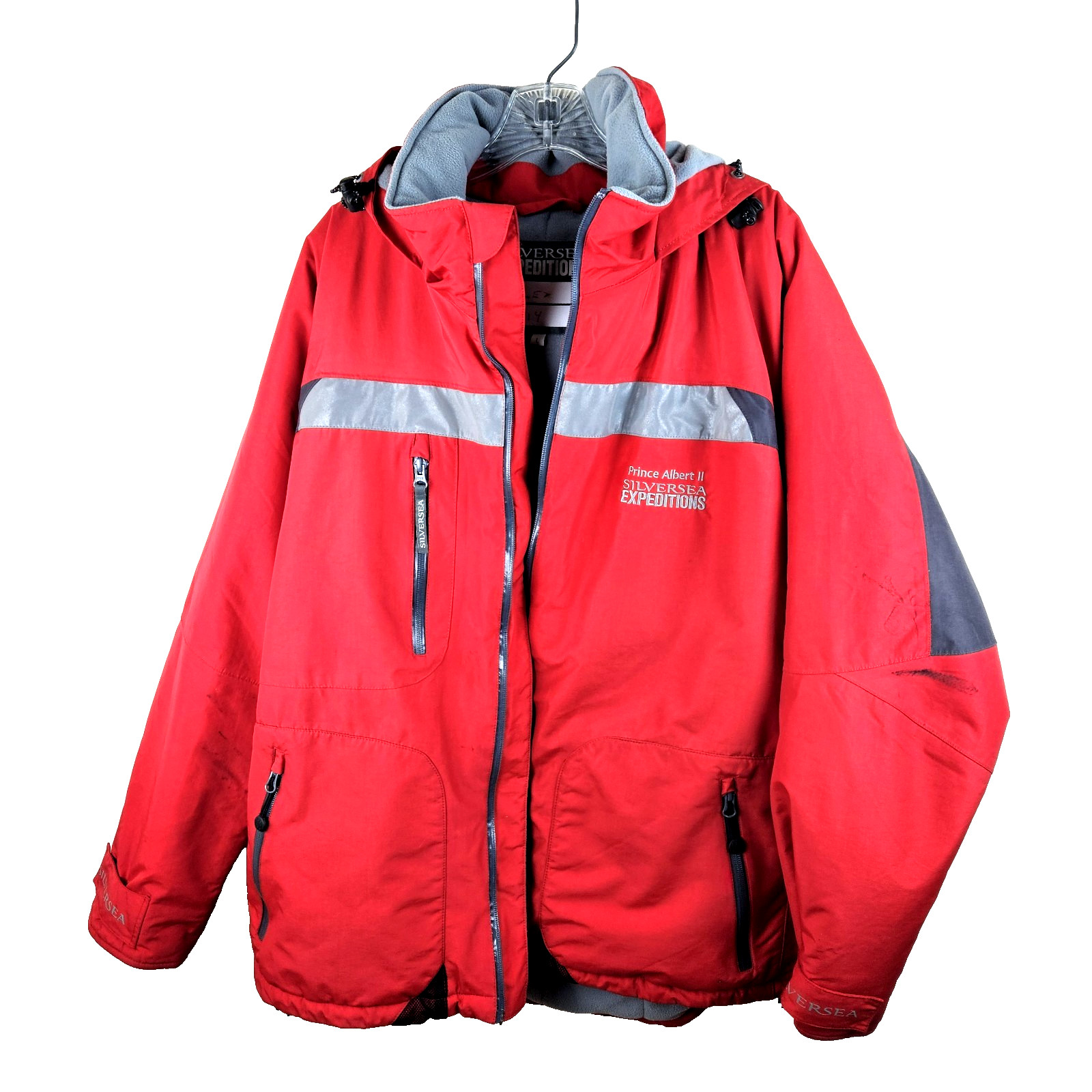 Silversea Expeditions Hooded Parka Men\'s L Red Soft Shell Winter Sailing Cruise
