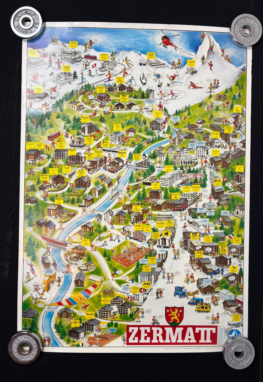 VTG 1986 Zermatt Switzerland Alps Cartoon Poster Vladimir Smutny 27\
