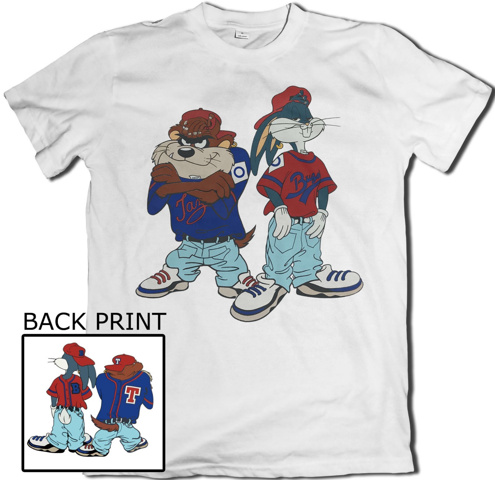 Bugs Bunny Taz Kris Kross Backward Close T-Shirt