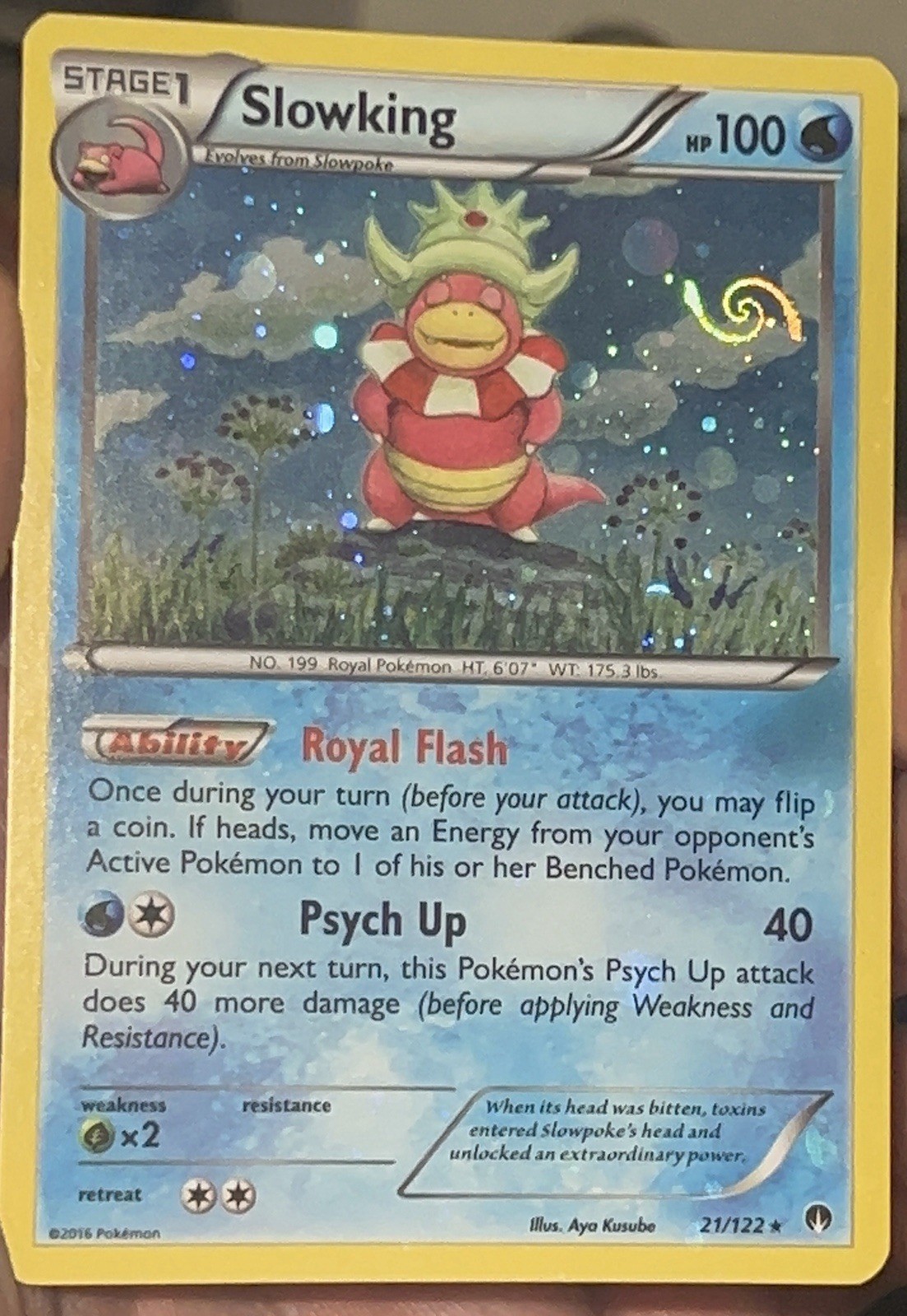 HD GALAXY SWIRL🌀Slowking 21/122 BREAKpoint Promo Cosmos Holo Bleed Error 🩸✨