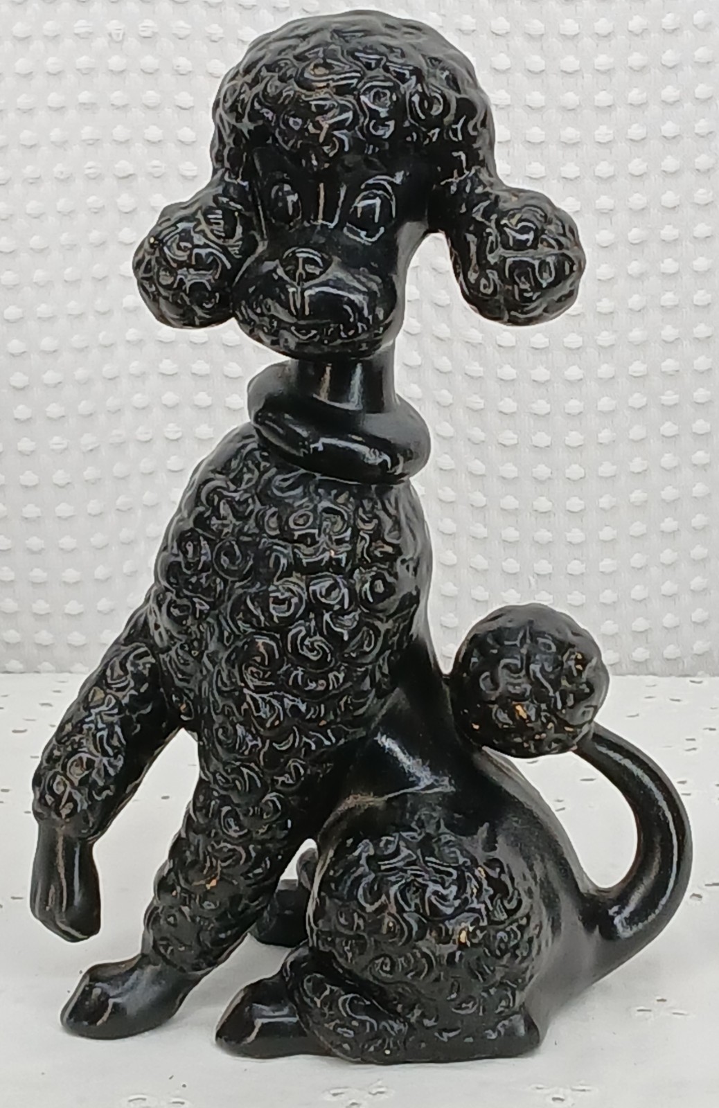 MCM LARGE BLACK POODLE CERAMIC FIGURINE MID CENTURY MODERN DOG STATUE MCM LARGE BLACK POODLE CERAMIC FIGURINE MID CENTURY MODERN DOG STATUE
