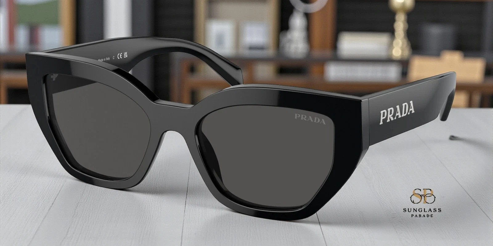 PRADA PR A09S 1AB5S0 Black Dark Grey 53 mm Women\'s Sunglasses PRADA PR A09S 1AB5S0 Black Dark Grey 53 mm Women\'s Sunglasses
