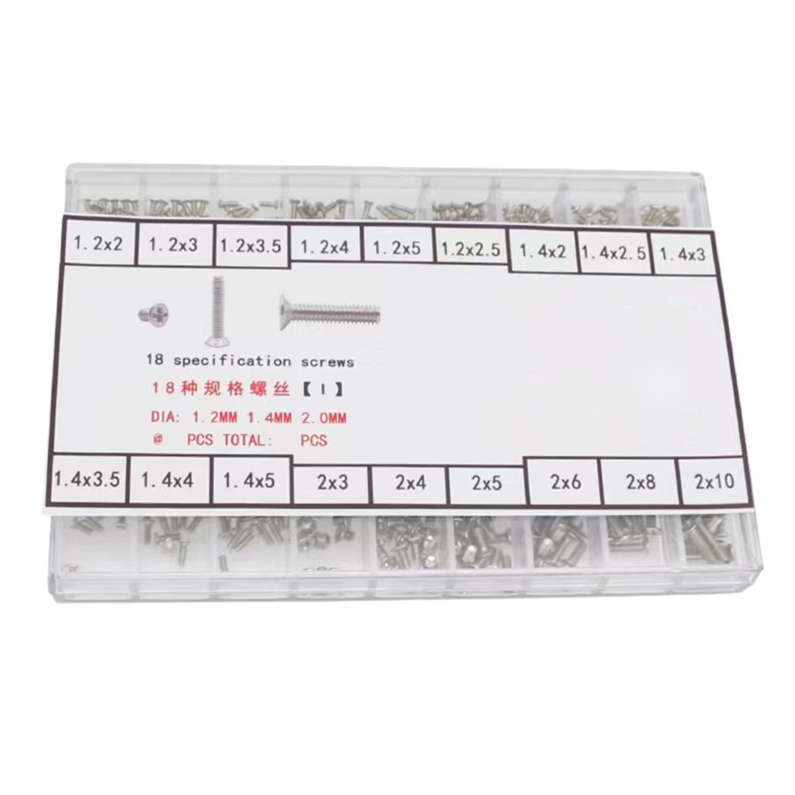 18 Different Sizes Silver Mini Steel Screws For Watch Back Case Or Eyeglasses D