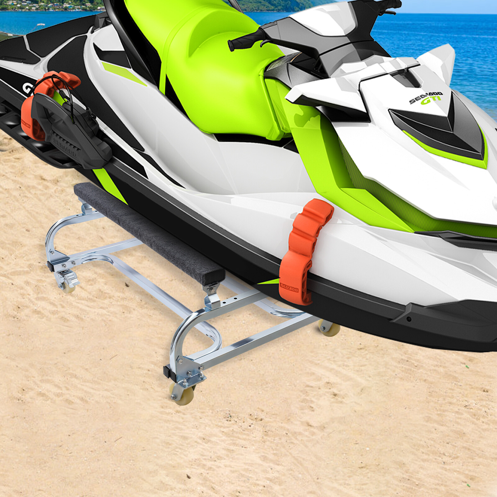 Small Sailboat Trailer, Watercraft Cart, Dock Slipway Cart for moving small boat