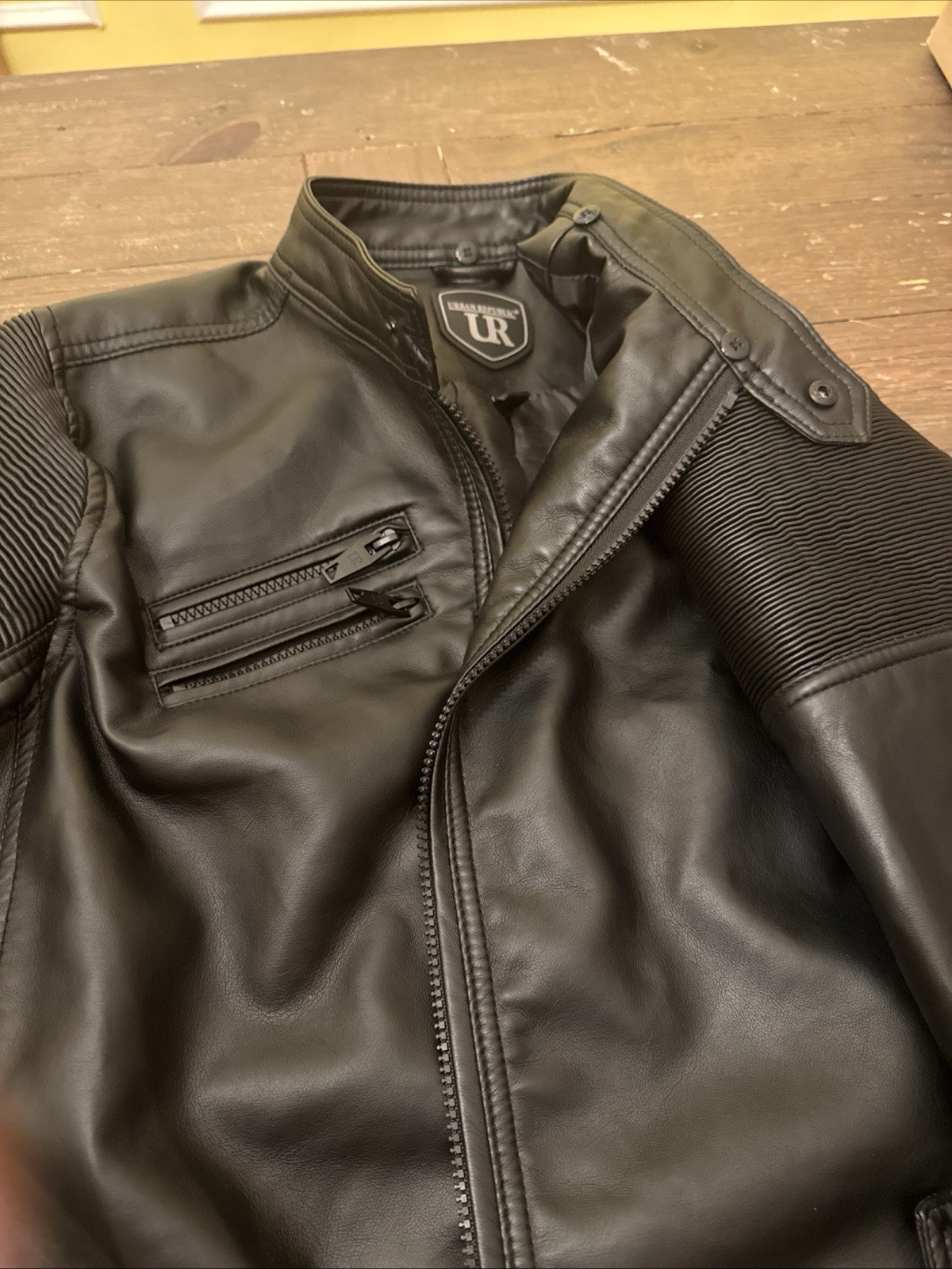 Urban Republic Kids Faux Leather Moto Biker Jacket - Black, Size XL Kids 18-20