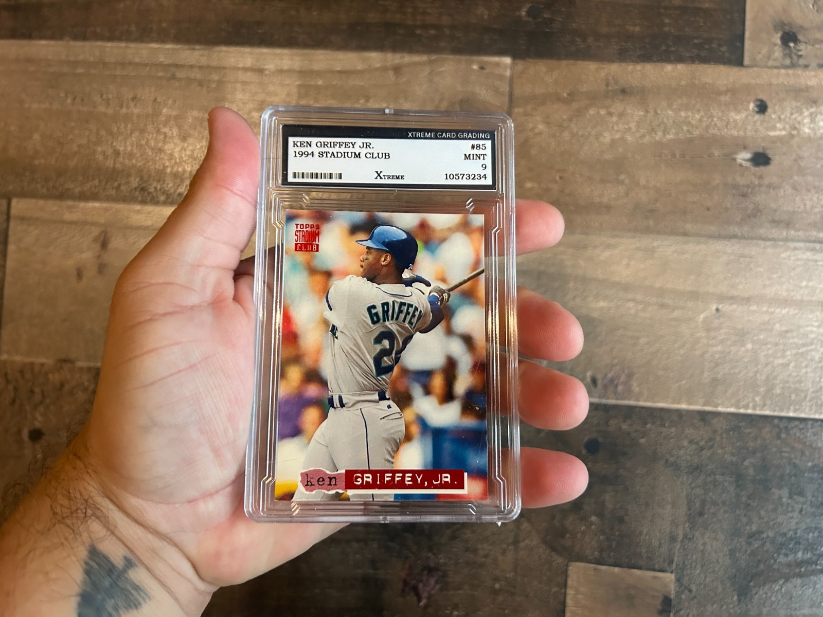 Ken Griffey Jr Card Vintage 1994 Graded 9 Topps Stadium Club Mariners Slab 85