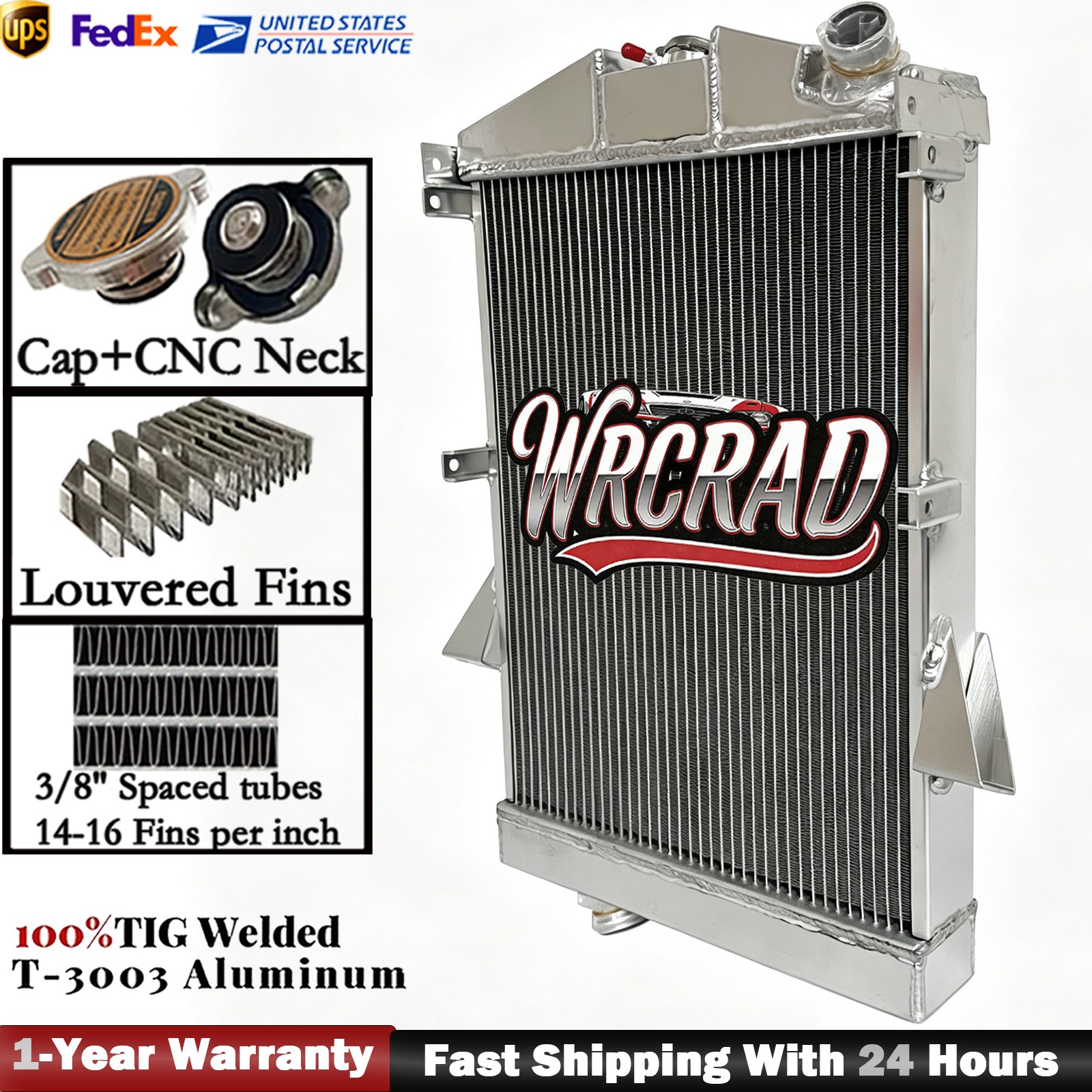 Aluminum Radiator For 1955-1957 Jaguar XK140 XK 140 M MC 3.4L l6 BASE Manual MT