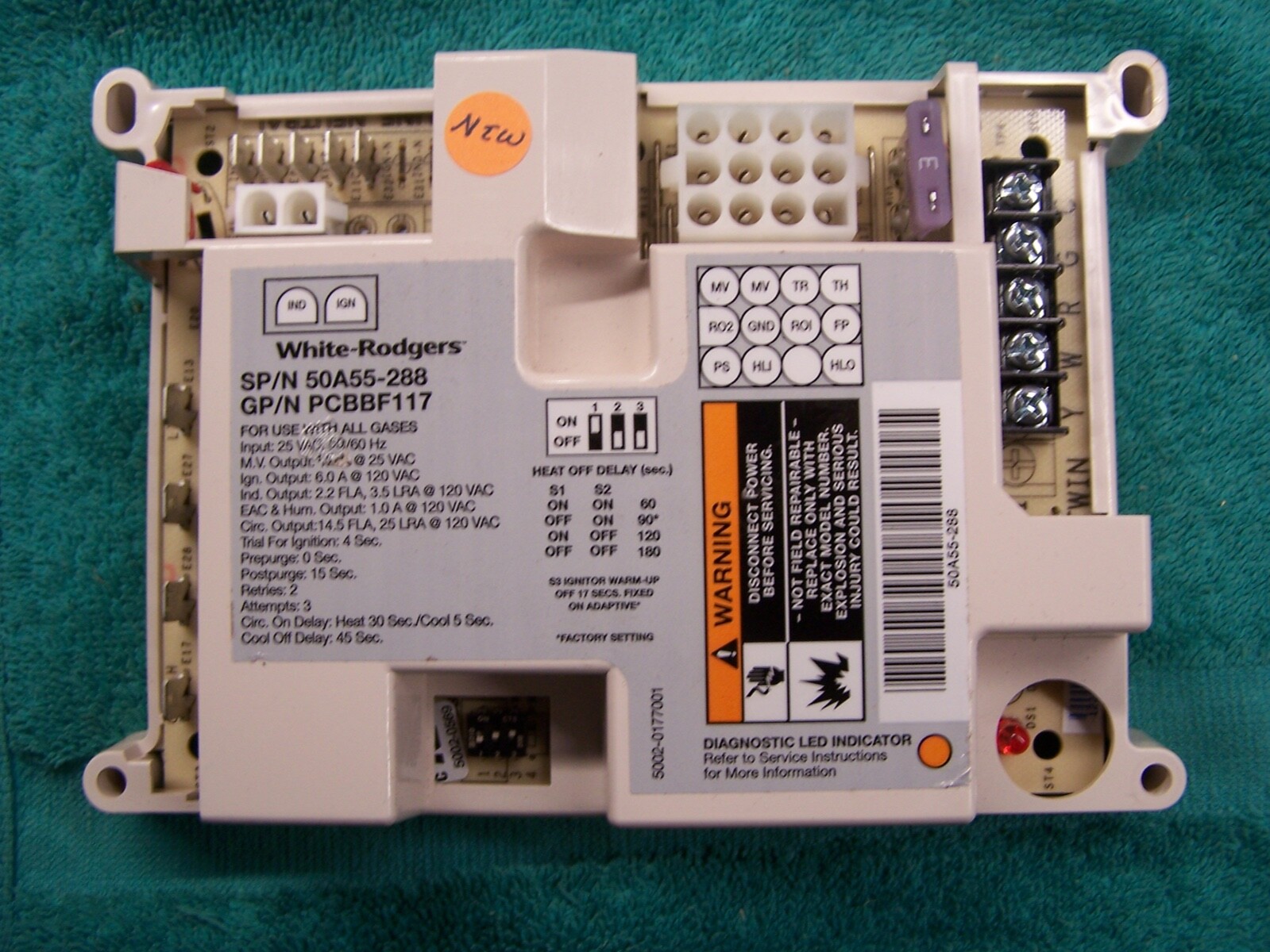 New Goodman Amana PCBBF117 furnace control board White Rodgers 50A55-288-06 New Goodman Amana PCBBF117 furnace control board White Rodgers 50A55-288-06