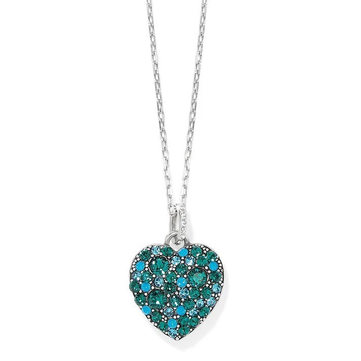 Brighton Sweet Love Crystal Heart Necklace Green NWT $98 Silver-Emerald Brighton Sweet Love Crystal Heart Necklace Green NWT $98 Silver-Emerald