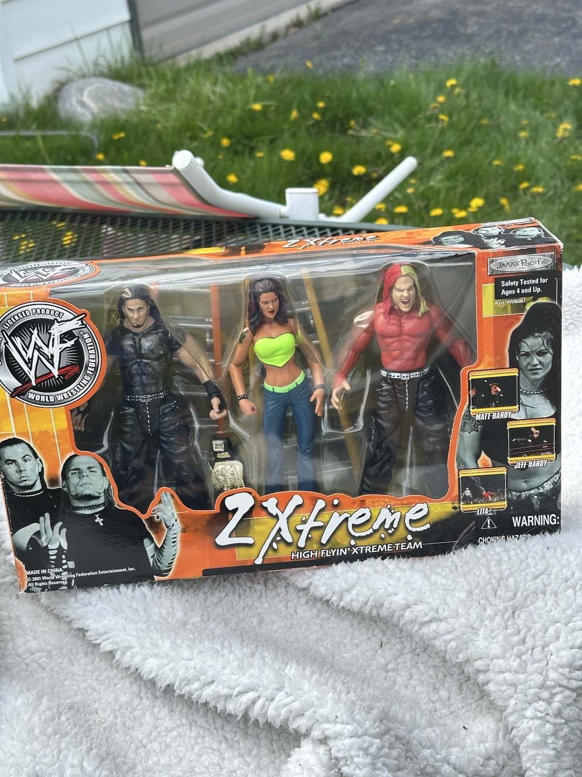 WWF 2001 Z Xtreme TEAM Jeff & Matt Hardy Lita  3 ACTION FIGURES NEW SEALED  PICS