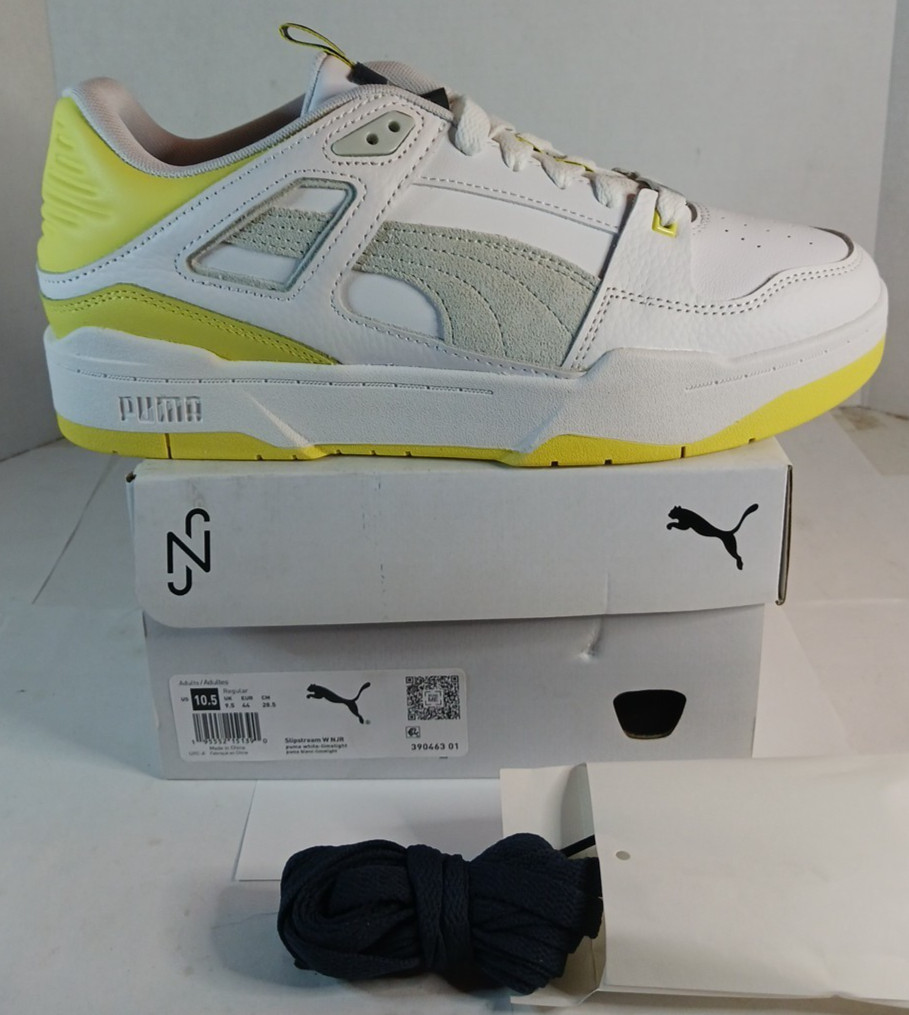 PUMA Slipstream X Neymar Jr White Yellow Sneakers Casual Shoes Mens 10.5 US