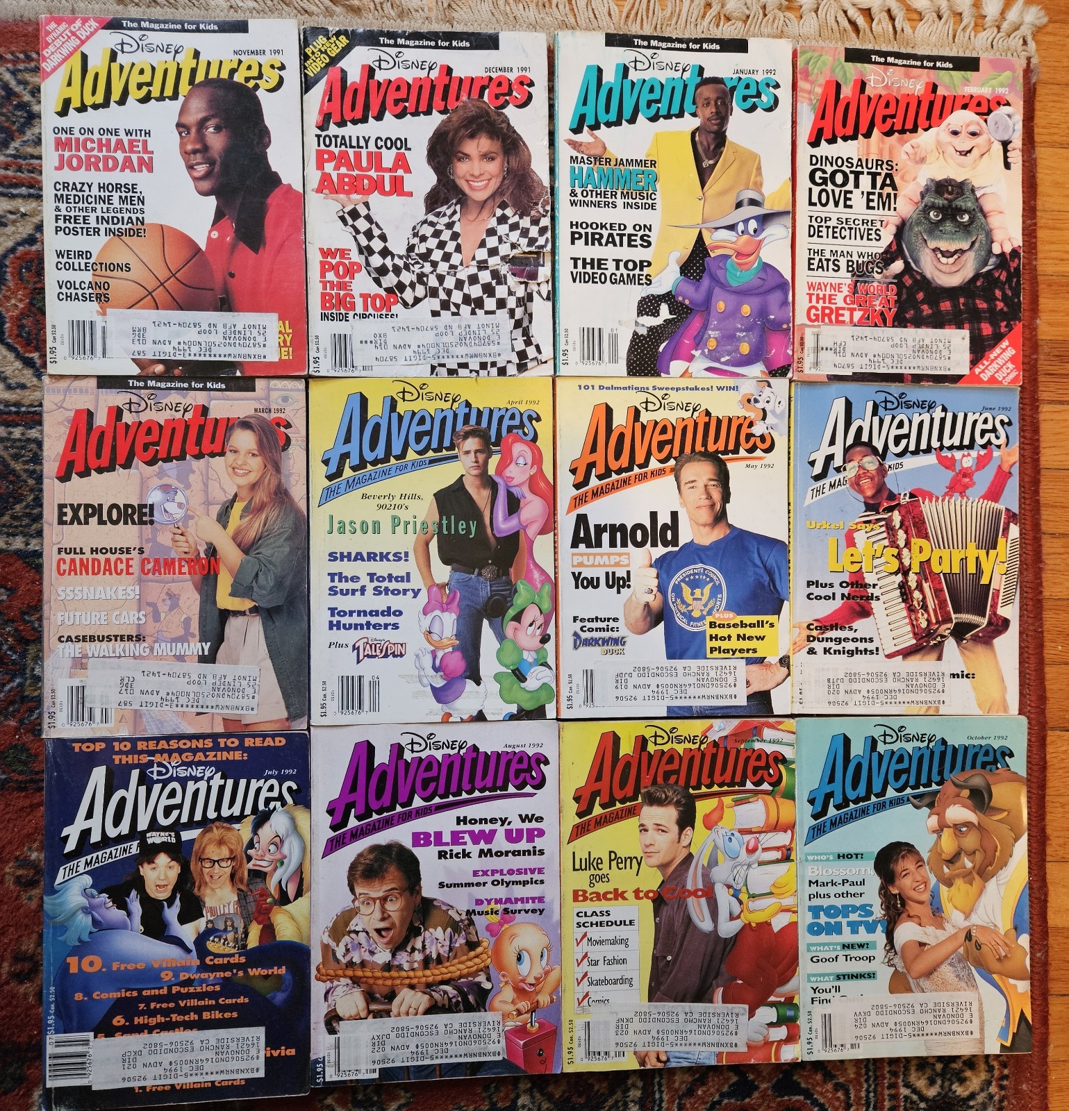 Disney Adventures Magazine Lot Vol 2 #1 2 3 4 5 6 7 8 9 10 11 12 1991 1992