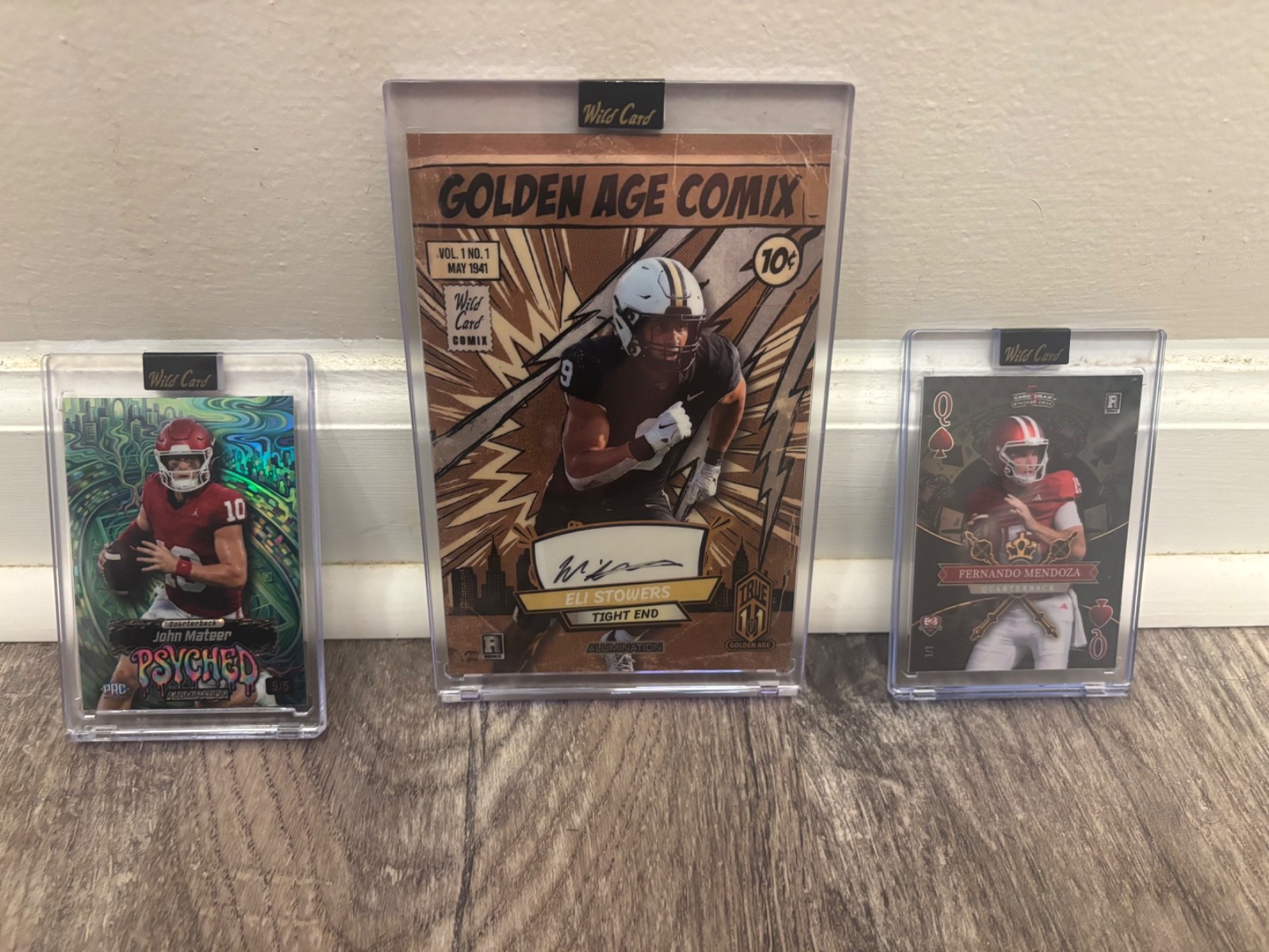 signed Eli Stowers Wild Card 2026 football mammoth card plus two jackpots