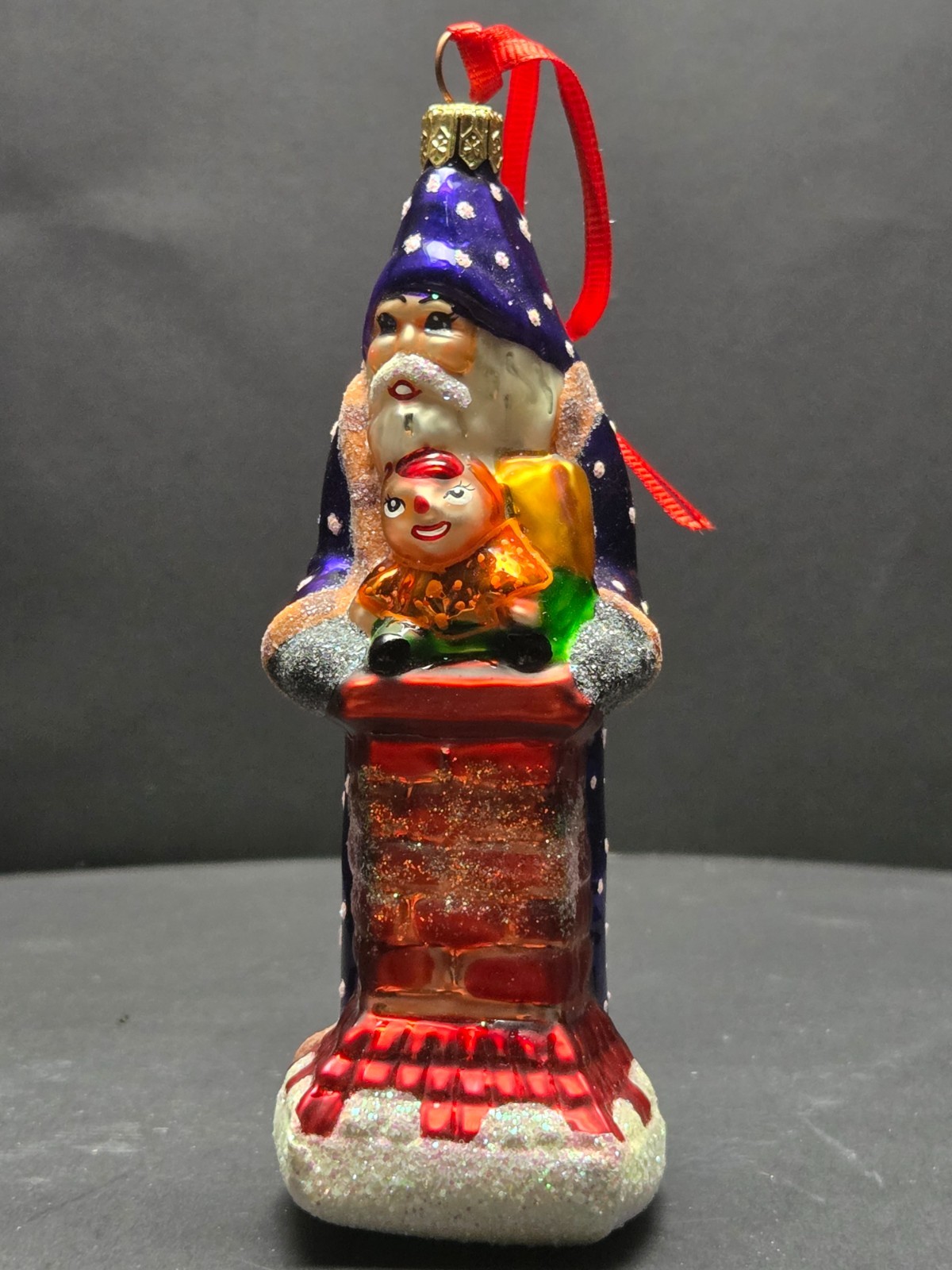 1998 Christopher Radko Chimney Sweets Santa Ornament 98-186-0 Box