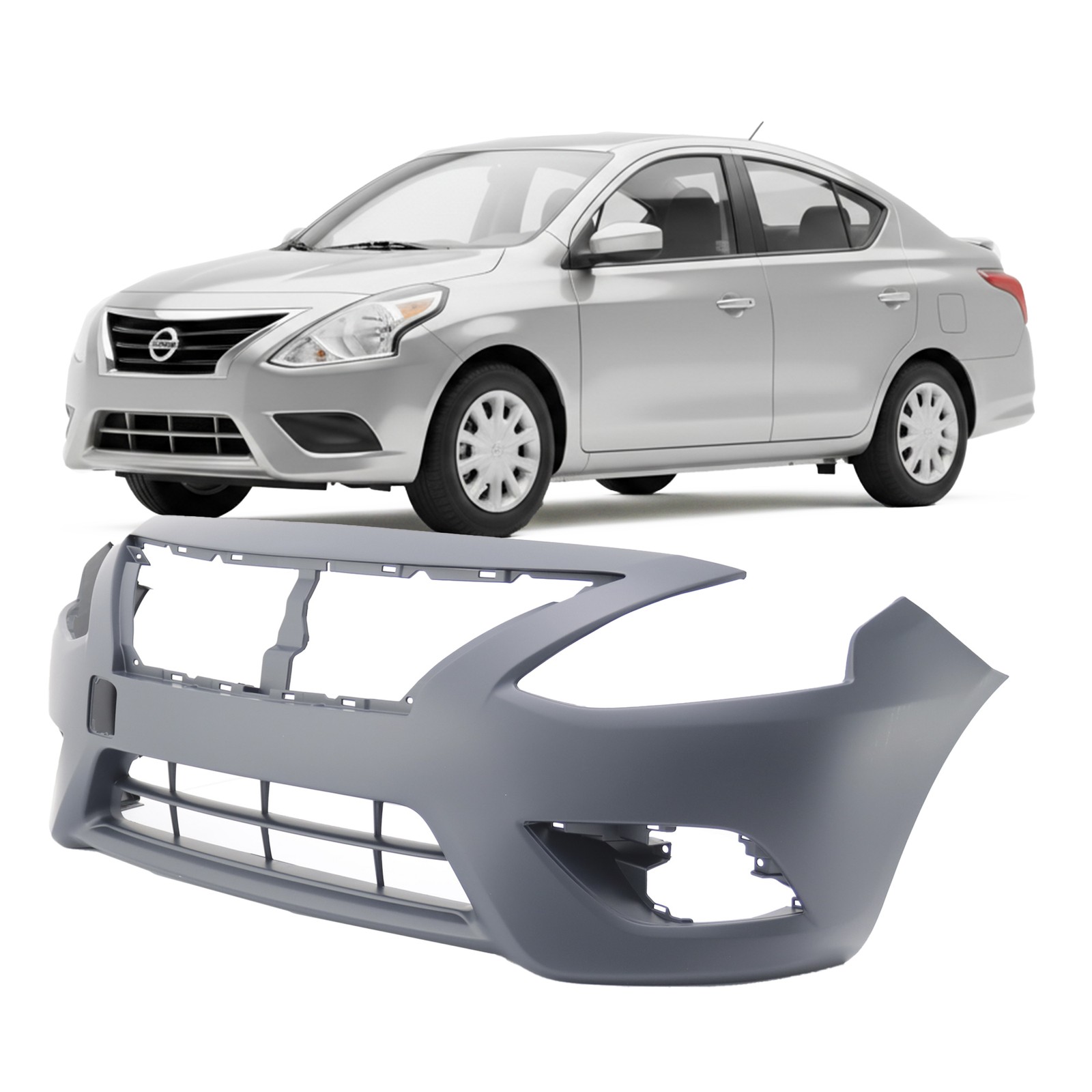 2015-2019 Nissan Versa Primed Front Bumper Cover NI1000299 FBM229KM0J