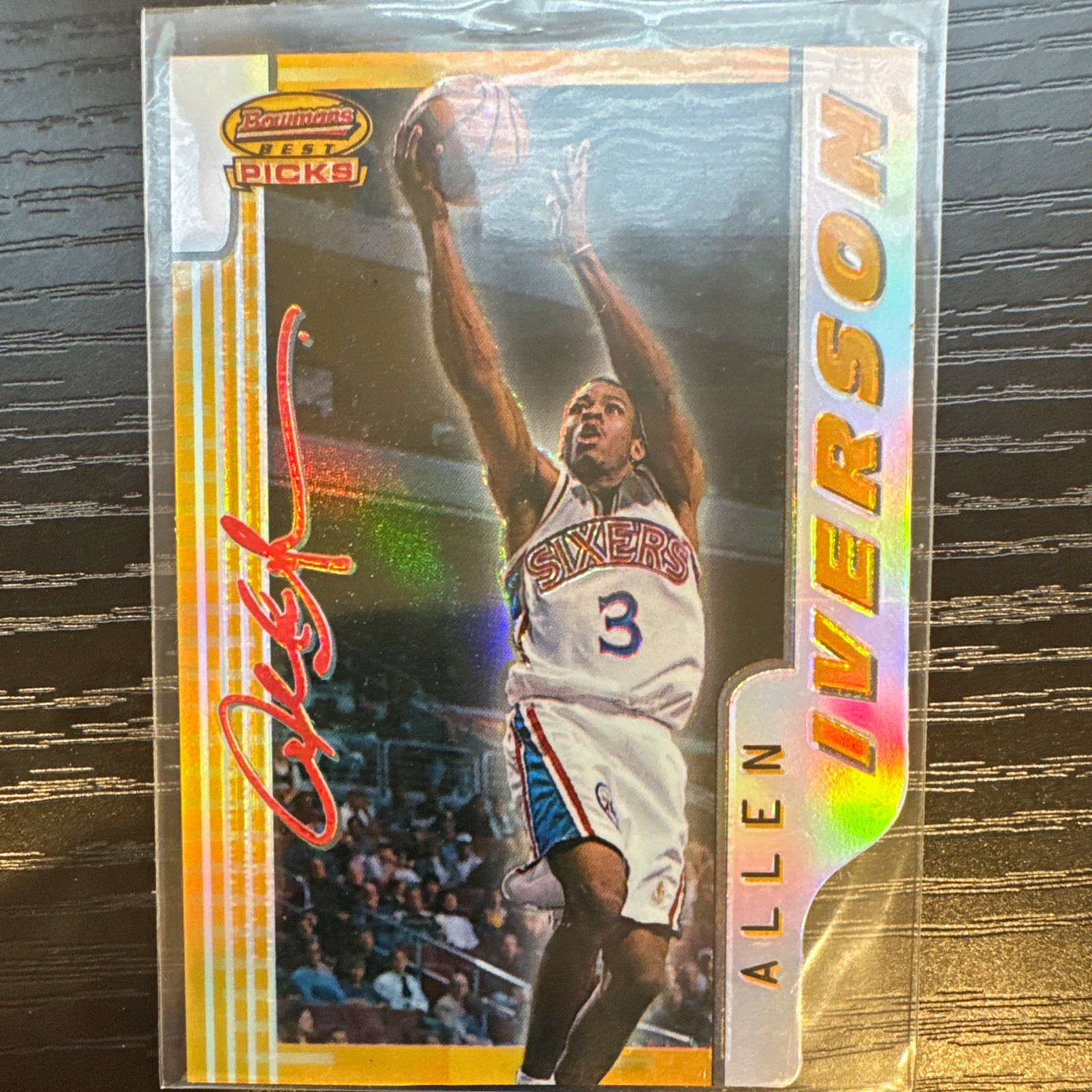 Topps 1996-97 Bowman\'s Best Picks Allen Iverson #BP9 Refractor (RC) 76ers