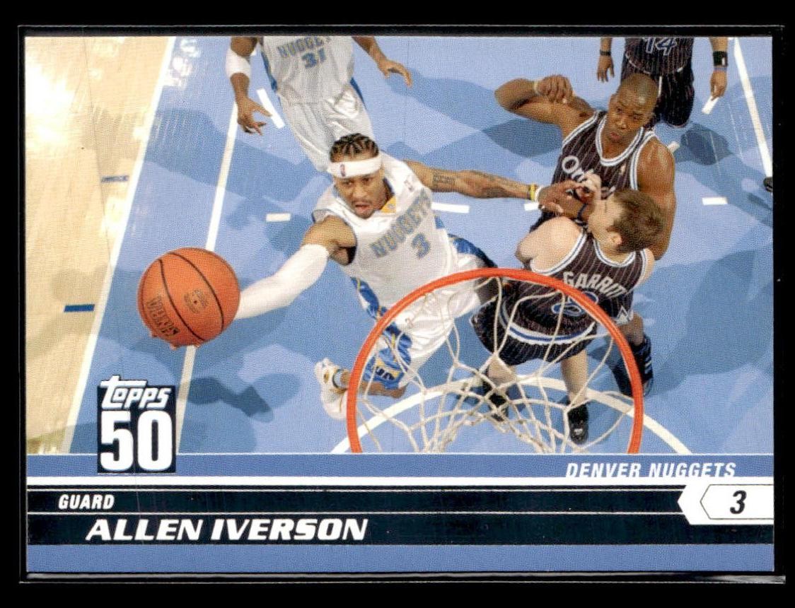 2007-08 Topps #23 Allen Iverson 50th Anniversary Card Denver Nuggets 2007-08 Topps #23 Allen Iverson 50th Anniversary Card Denver Nuggets