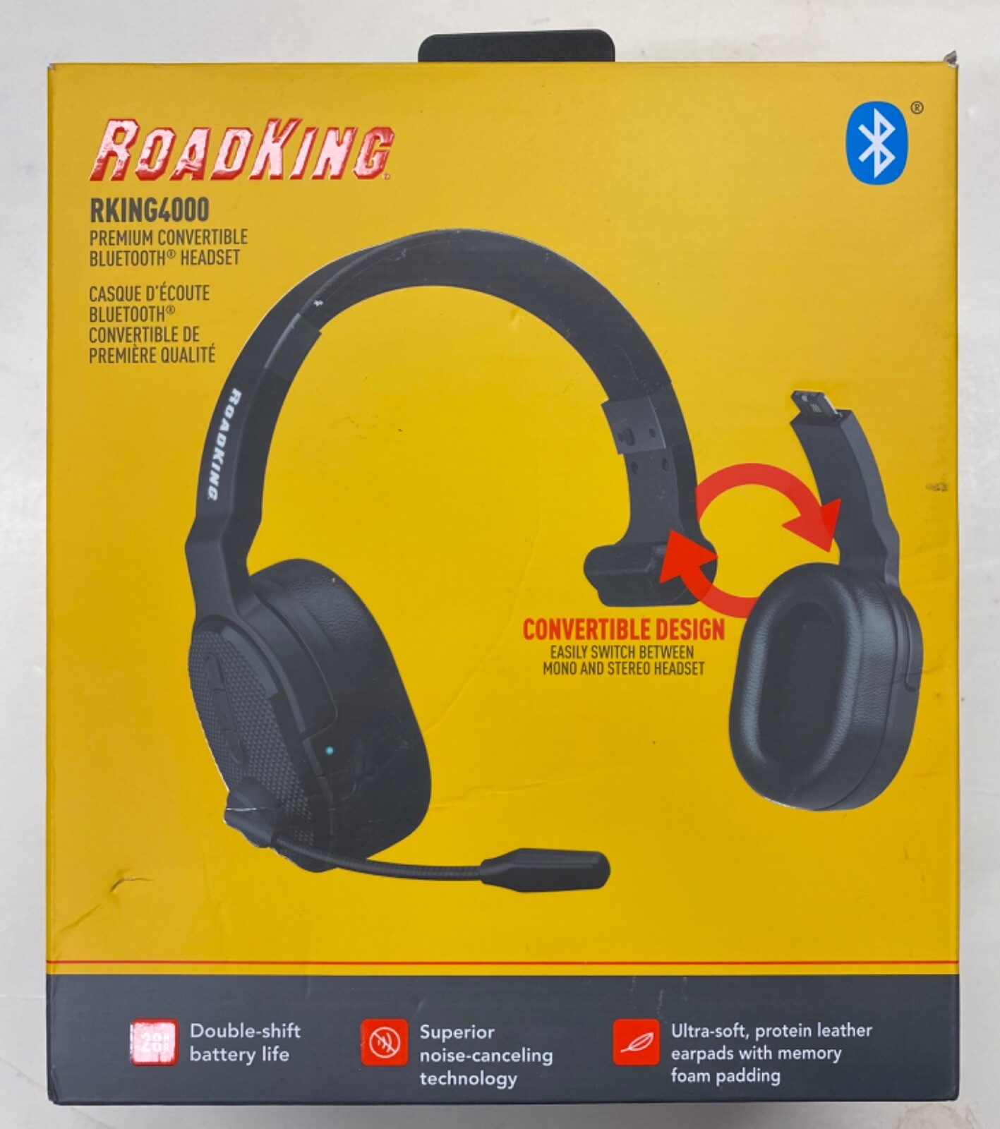 RoadKing RKING4000 Premium Mono/Stereo Convertible Bluetooth 5.0 Headset