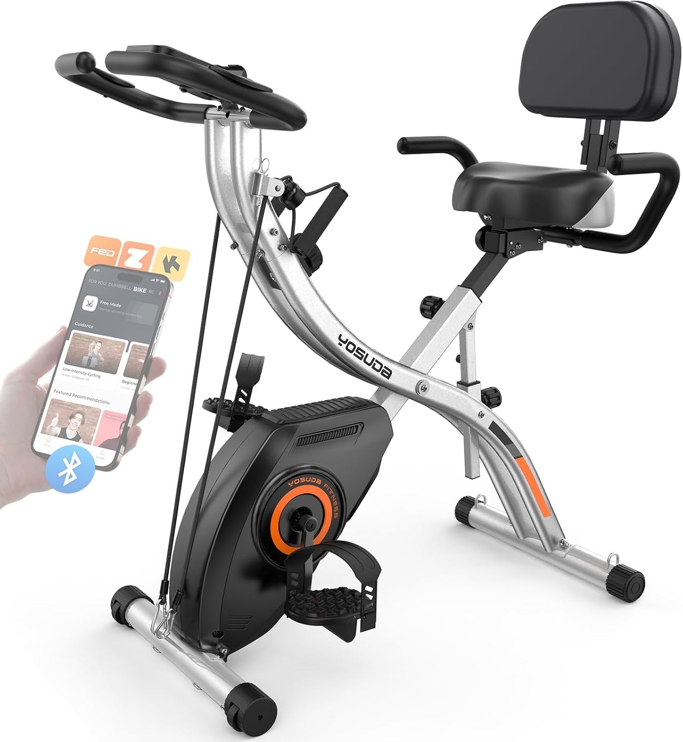 YOSUDA 5in1 Folding Exercise Bike Indoor Bicycle w 16-Level Magnetic Resistance YOSUDA 5in1 Folding Exercise Bike Indoor Bicycle w 16-Level Magnetic Resistance