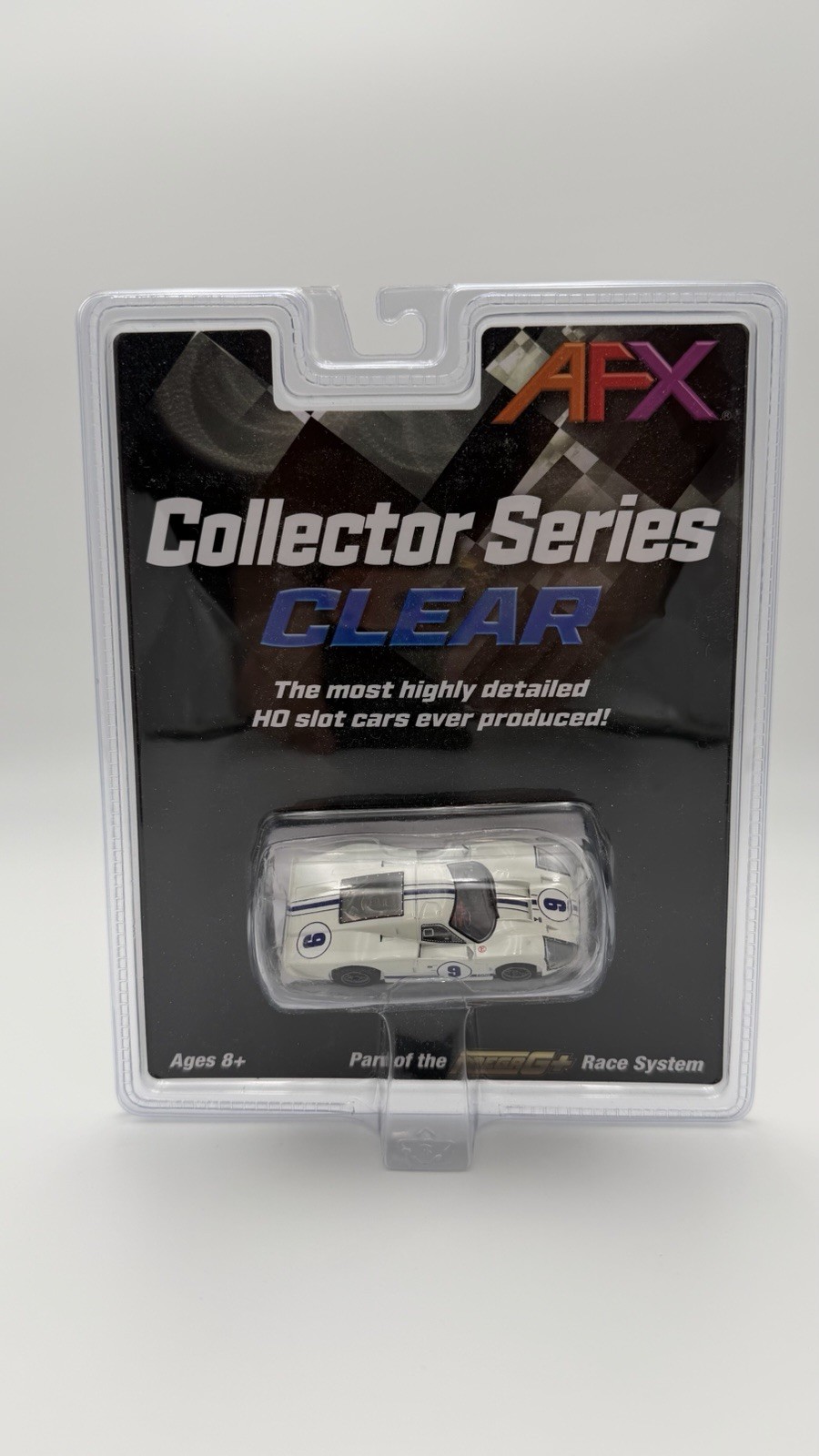 AFX Collector Series Clear Ford GT40 Mk IV #9 White HO Slot Car 22078 NIP