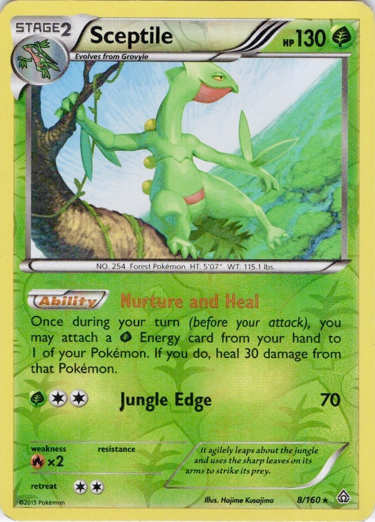 Sceptile 8/160 Rare Primal Clash Pokemon Reverse Holo Lightly Played Sceptile 8/160 Rare Primal Clash Pokemon Reverse Holo Lightly Played