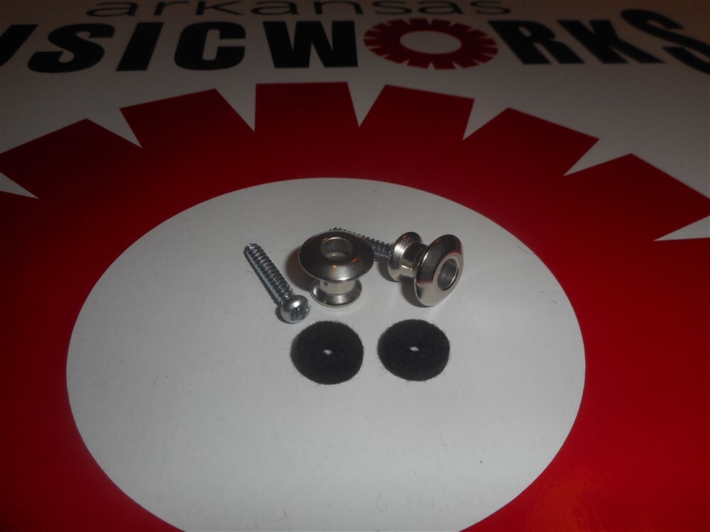 NEW - Buttons (2) For Dunlop Dual Design Strap Locks - NICKEL, SLS2011N