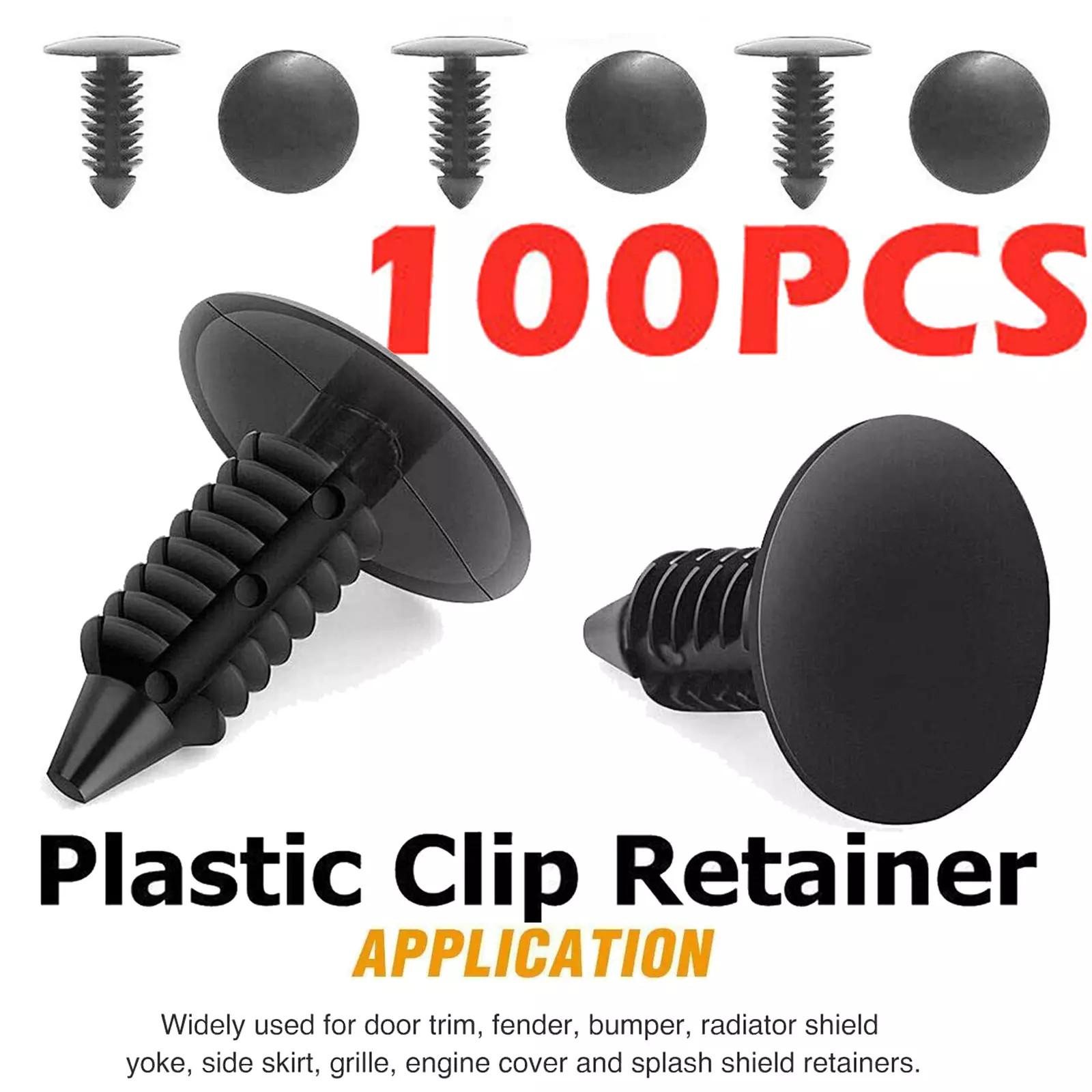 100Pcs 8mm Bumper Clips Auto Car Hole Plastic Rivets Fastener Fender Push Pin 100Pcs 8mm Bumper Clips Auto Car Hole Plastic Rivets Fastener Fender Push Pin