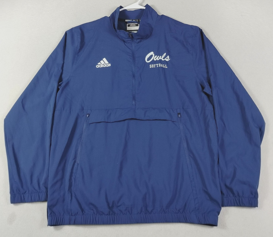 Florida Atlantic Owls Pullover Jacket Mens Medium Blue NCAA Baseball Adidas