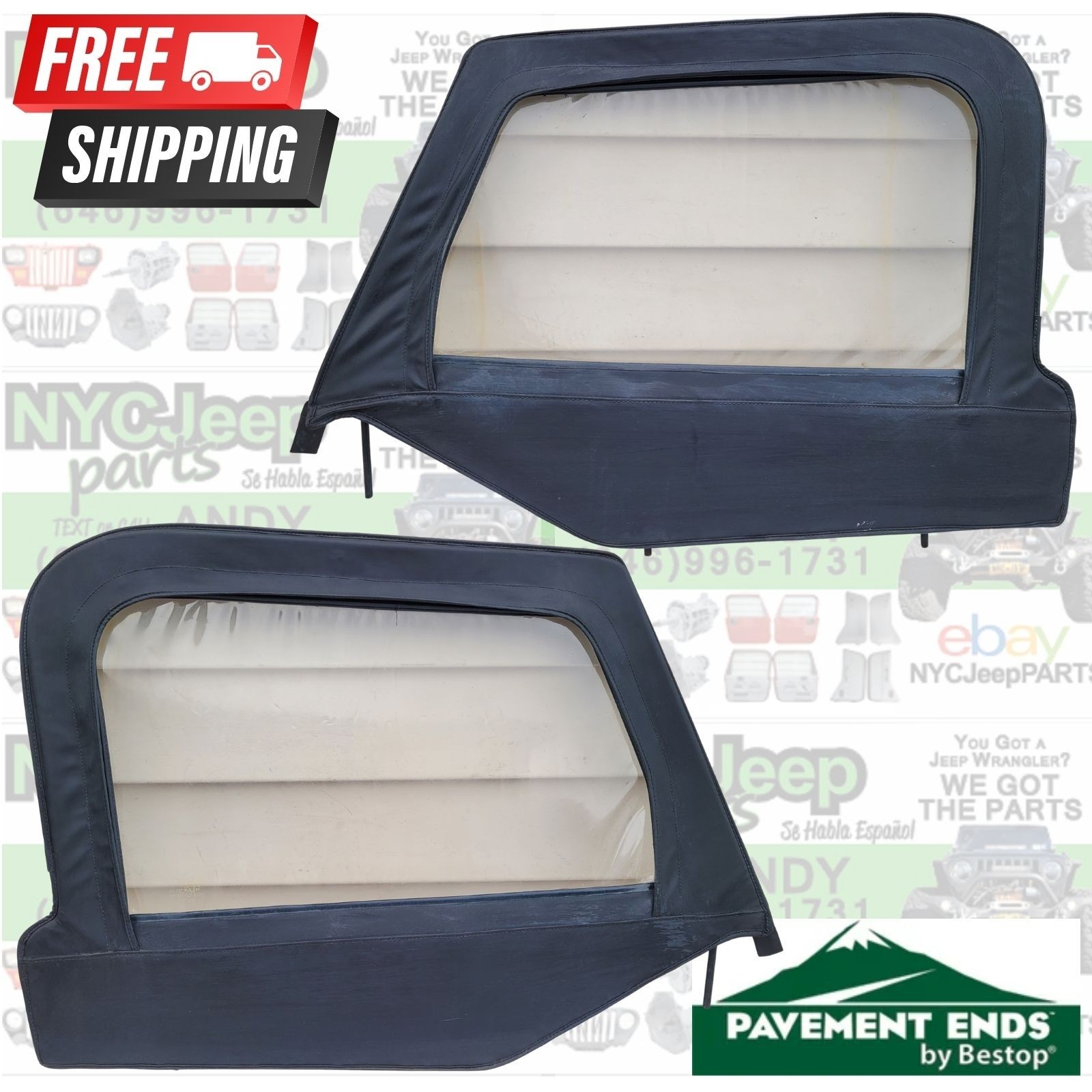 PAVEMENT ENDS Upper Door 97-06 Jeep Wrangler TJ Half Door Window SKIN & FRAME