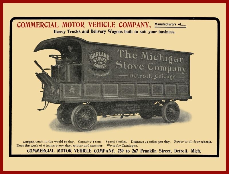 1905 Michigan Stove Co. Truck, Detroit New Metal Sign: Large Size - 12 x 16\