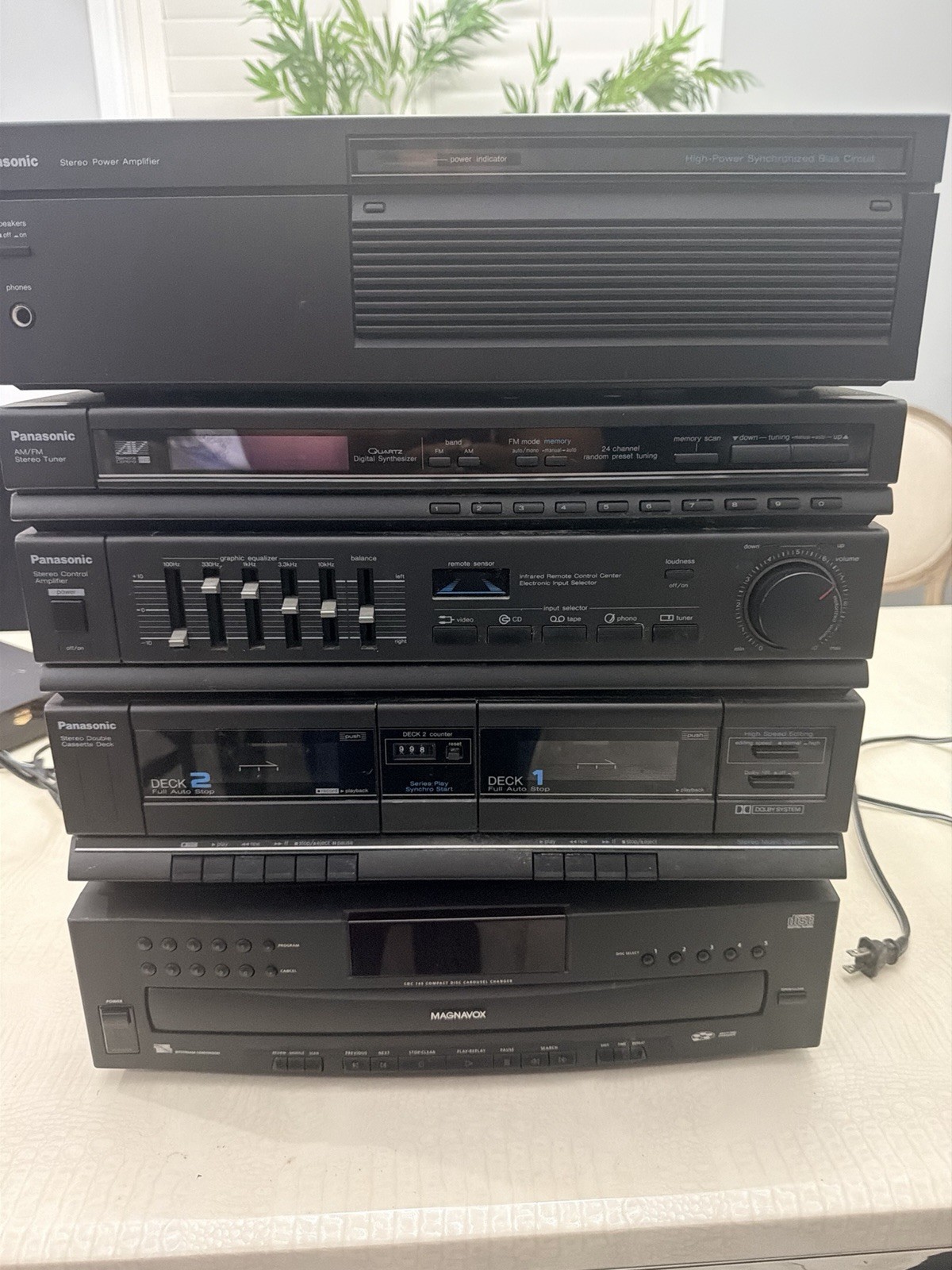Panasonic SA-H80 Stereo Component System Receiver w/ EQ Dual Cassette & Amp