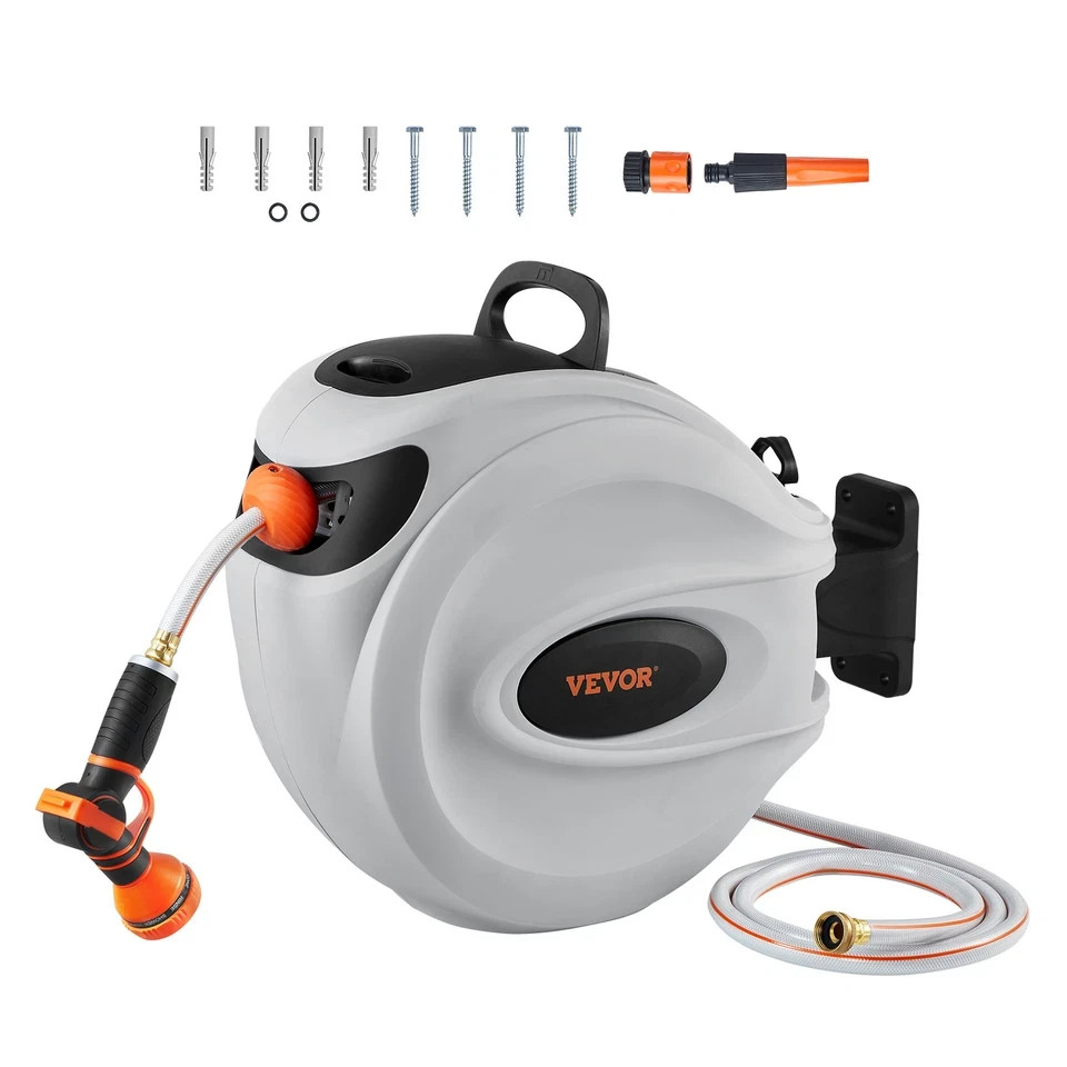 VEVOR Retractable Hose Reel Water Hose Reel 65\'x5/8\