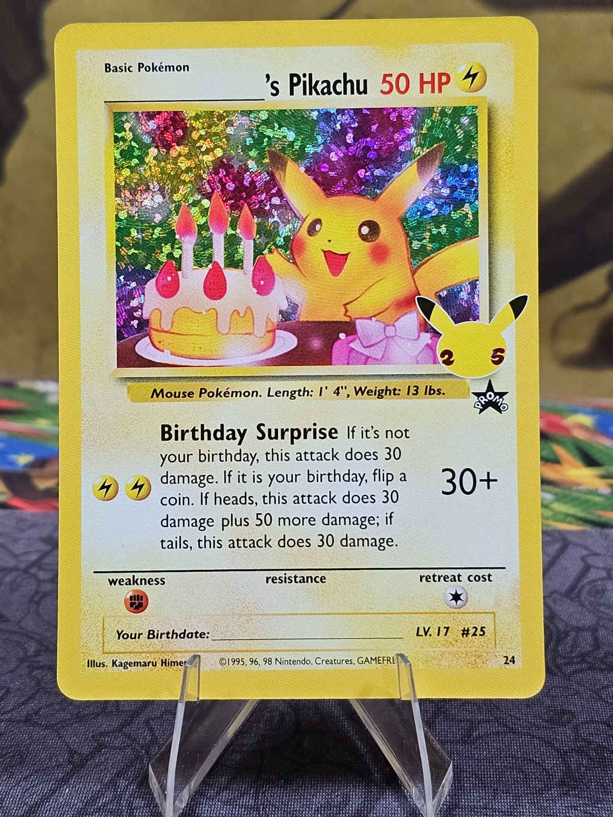 Pokémon TCG Birthday Pikachu Celebrations Classic Collection Holo Card NM Pokémon TCG Birthday Pikachu Celebrations Classic Collection Holo Card NM