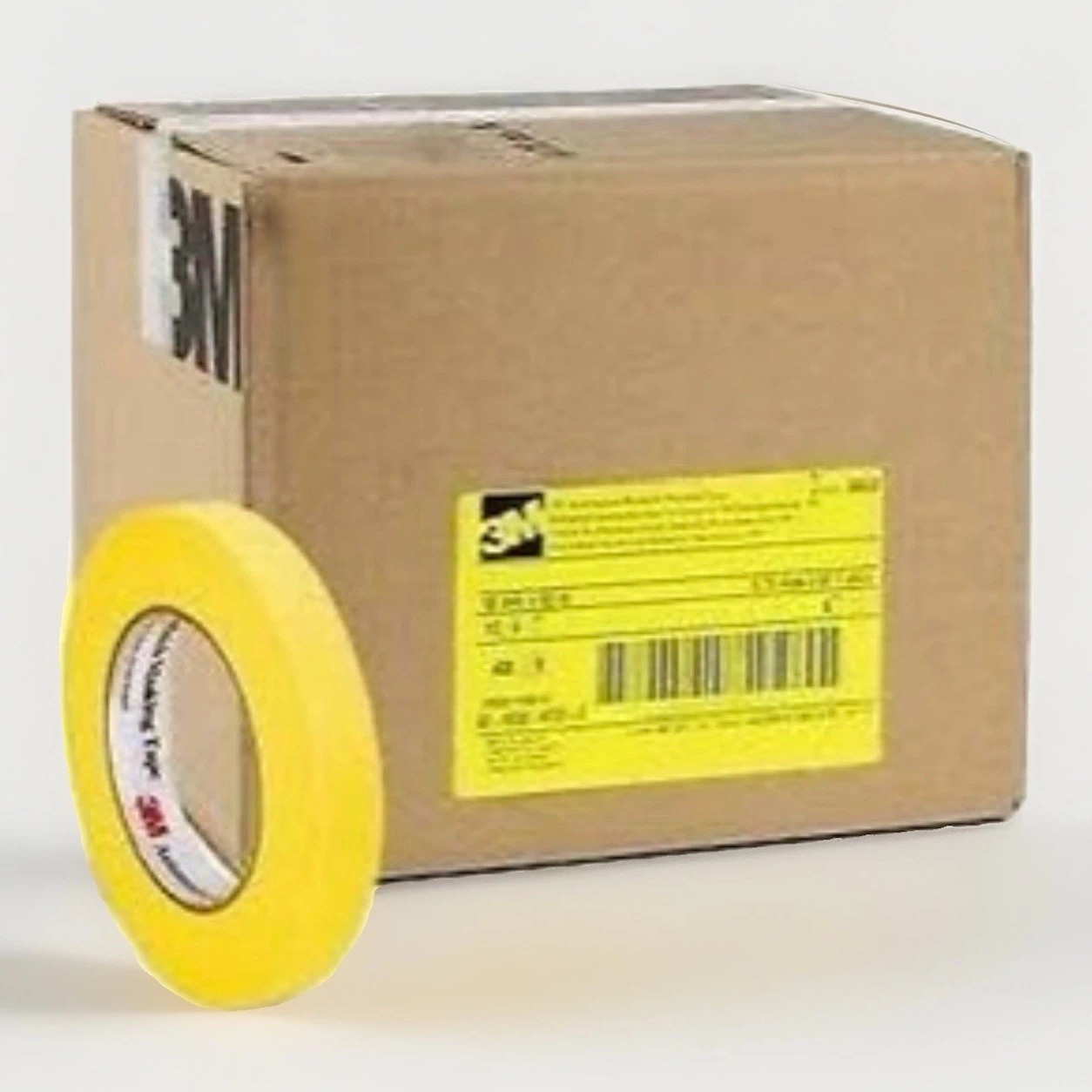 3M 06652 Yellow Masking Tape Paper Automotive Body Refinish 3/4” In Rolls (48ct)