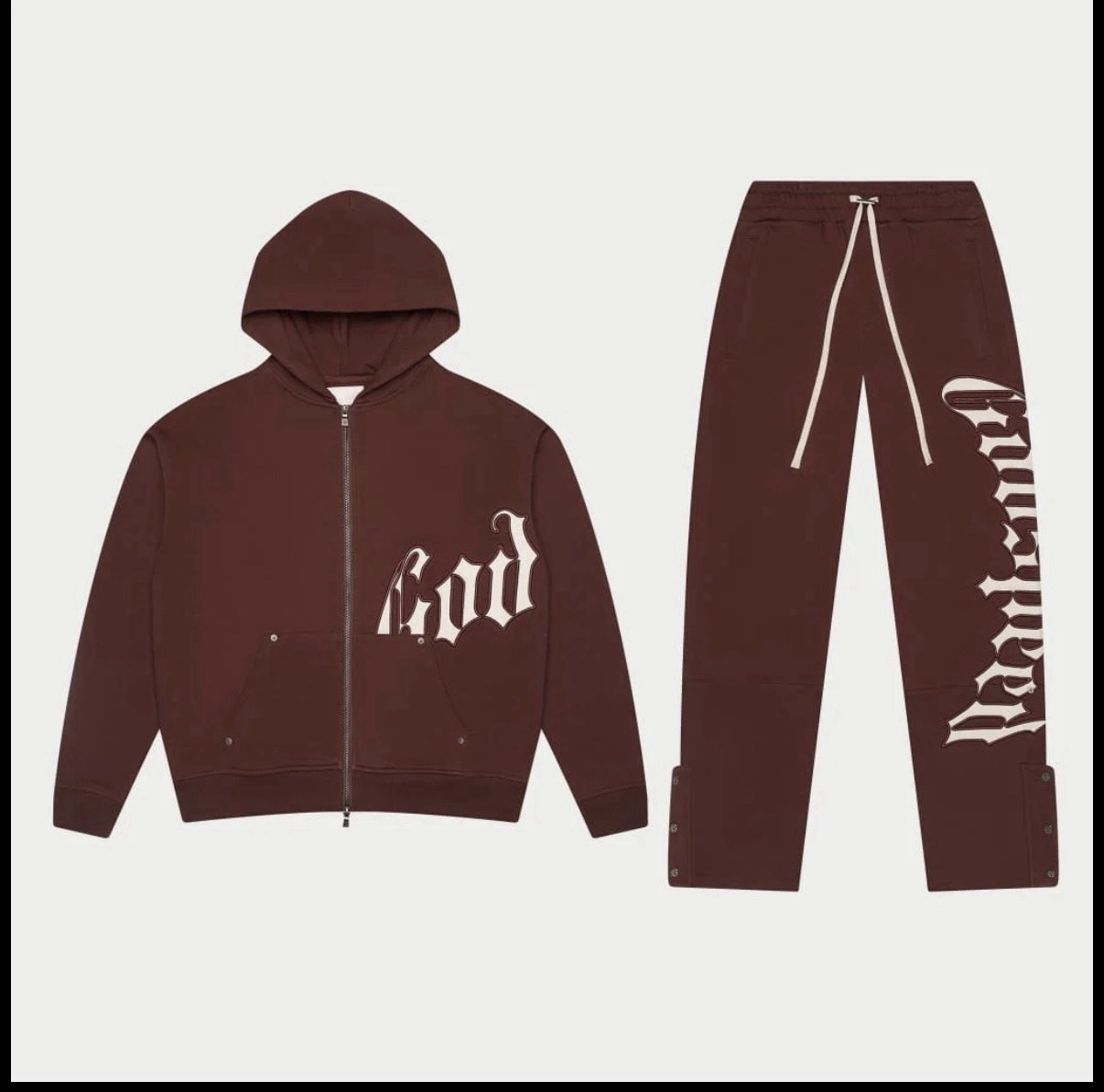 Godspeed New York OG LOGO SWEATSUIT V2 (BROWN/WHITE) (Medium)