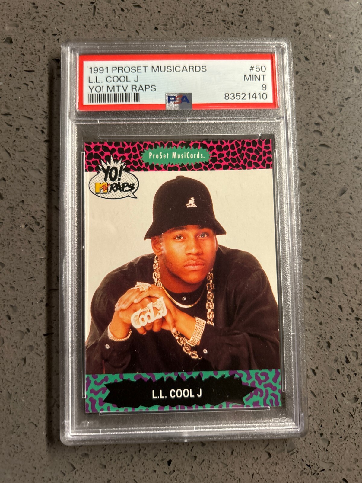 1991 ProSet MusiCards YO MTV Raps #50 L.L.Cool J PSA GRADED MINT 1991 ProSet MusiCards YO MTV Raps #50 L.L.Cool J PSA GRADED MINT