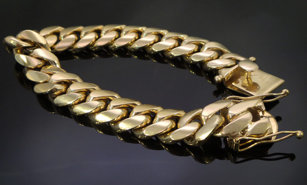 Men's Yellow Gold 316 Stainless Steel Hip Hop Heavy Miami Cuban Link Bracelet Men's Yellow Gold 316 Stainless Steel Hip Hop Heavy Miami Cuban Link Bracelet