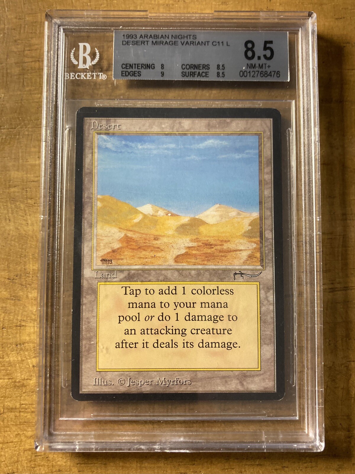 MTG✨DESERT (CAMPFIRE/MIRAGE VARIANT)✨Arabian Nights BGS 8.5 NM/M 1993 Myrfors