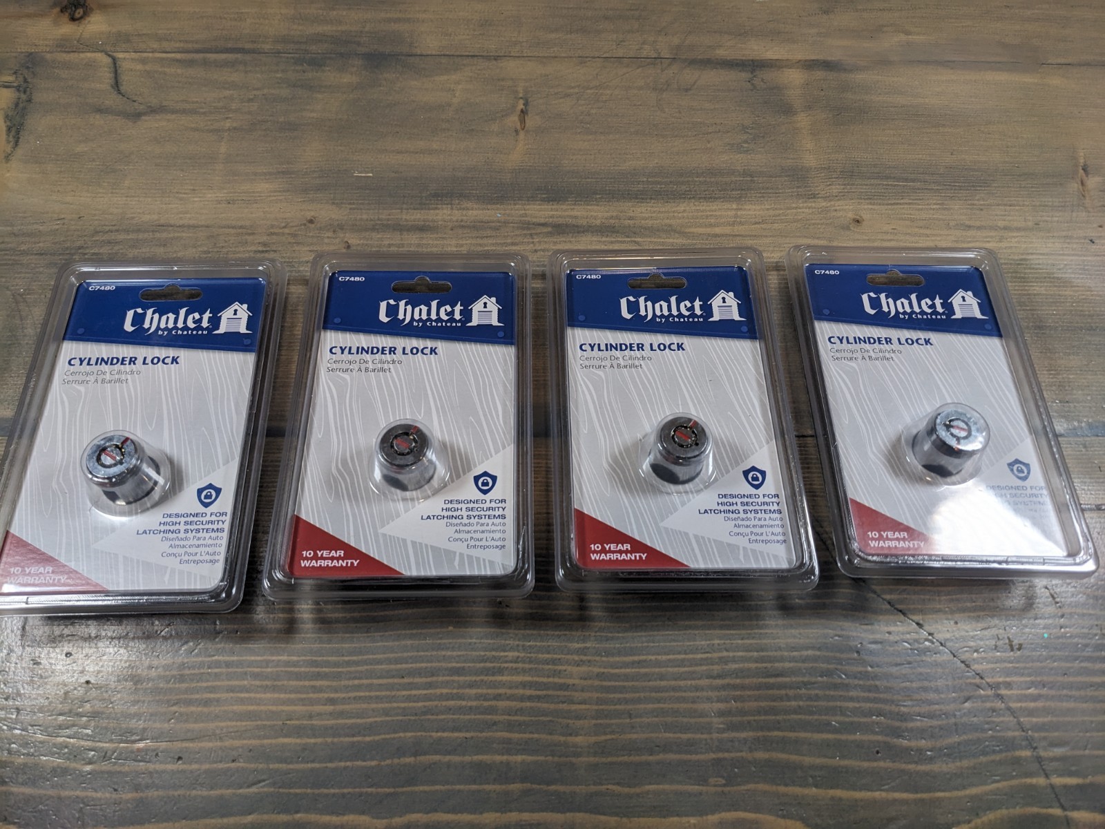 LOT OF 4 - Chalet Cylinder Locks C7480 - New Sealed Packages