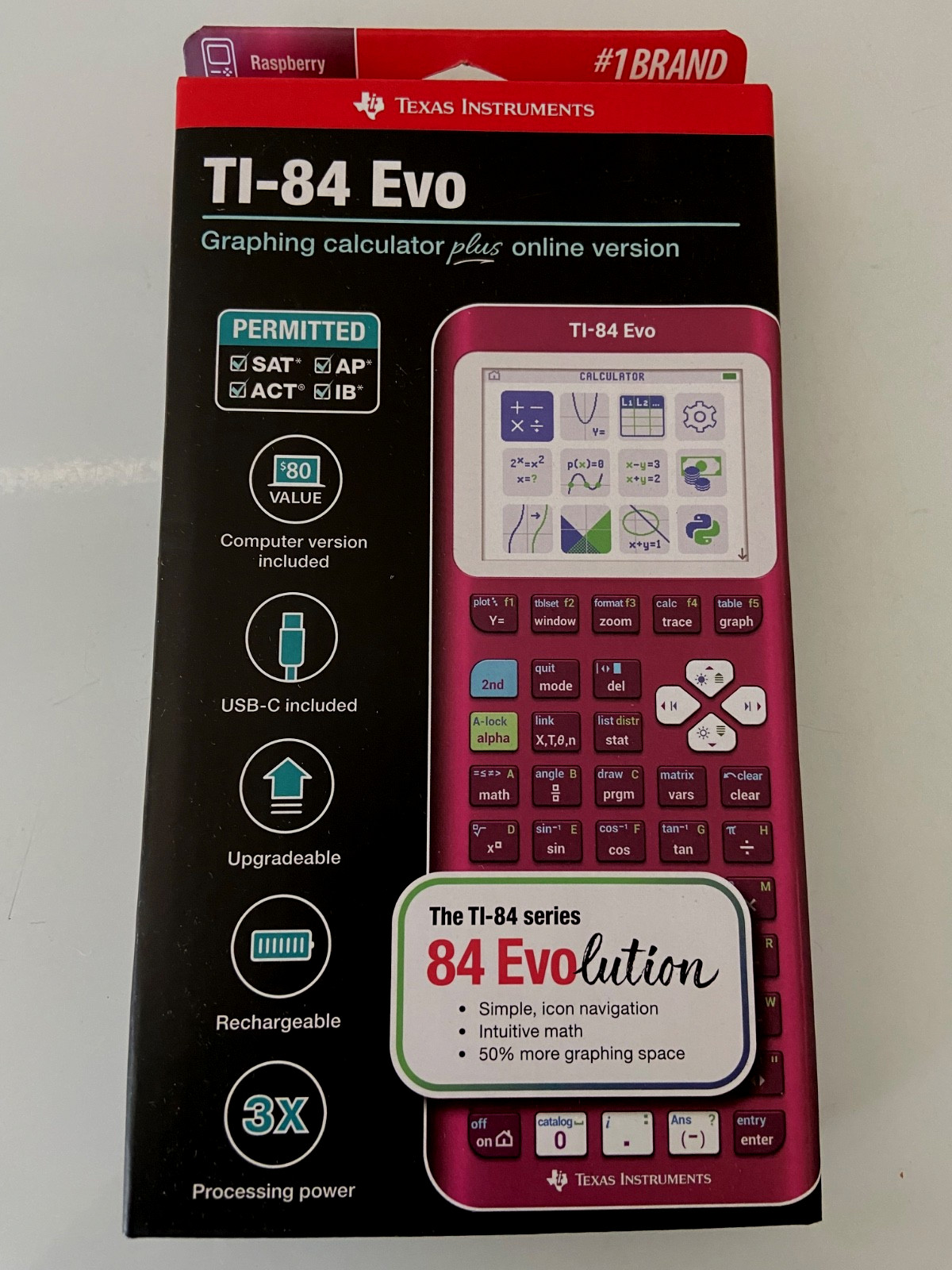 🔥NEW Texas Instruments TI-84 Evo Graphing Calculator Raspberry Metallic Sealed 🔥NEW Texas Instruments TI-84 Evo Graphing Calculator Raspberry Metallic Sealed