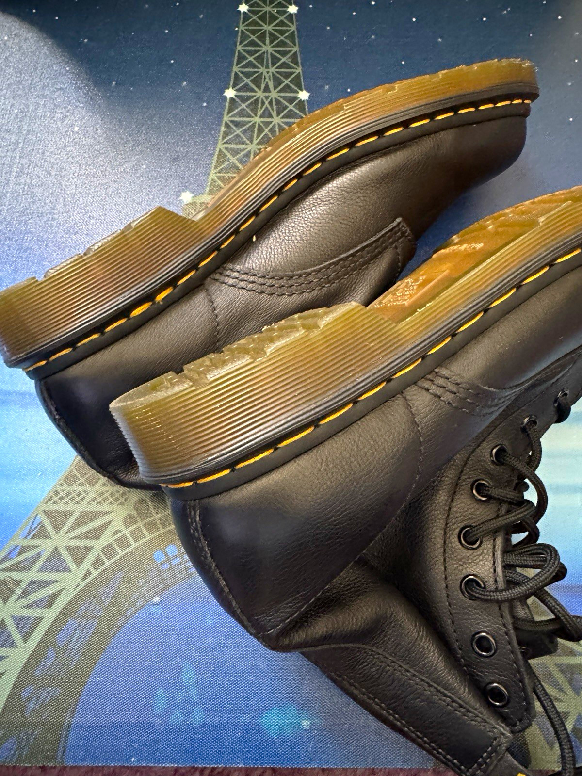 Dr. Martens 1460 Pascal Black Leather Lace-Up Black Oil W US 11 EU 43