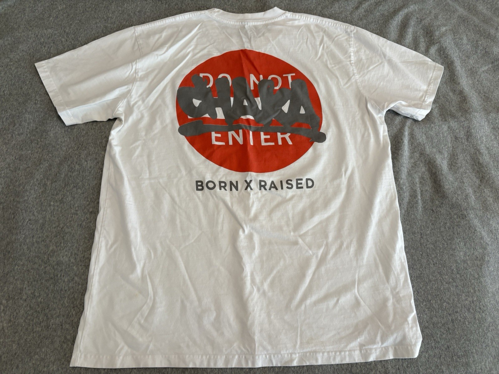 Born x Raised CHAKA Do Not Enter White Tee Shirt Graffiti Mens XL Born x Raised CHAKA Do Not Enter White Tee Shirt Graffiti Mens XL