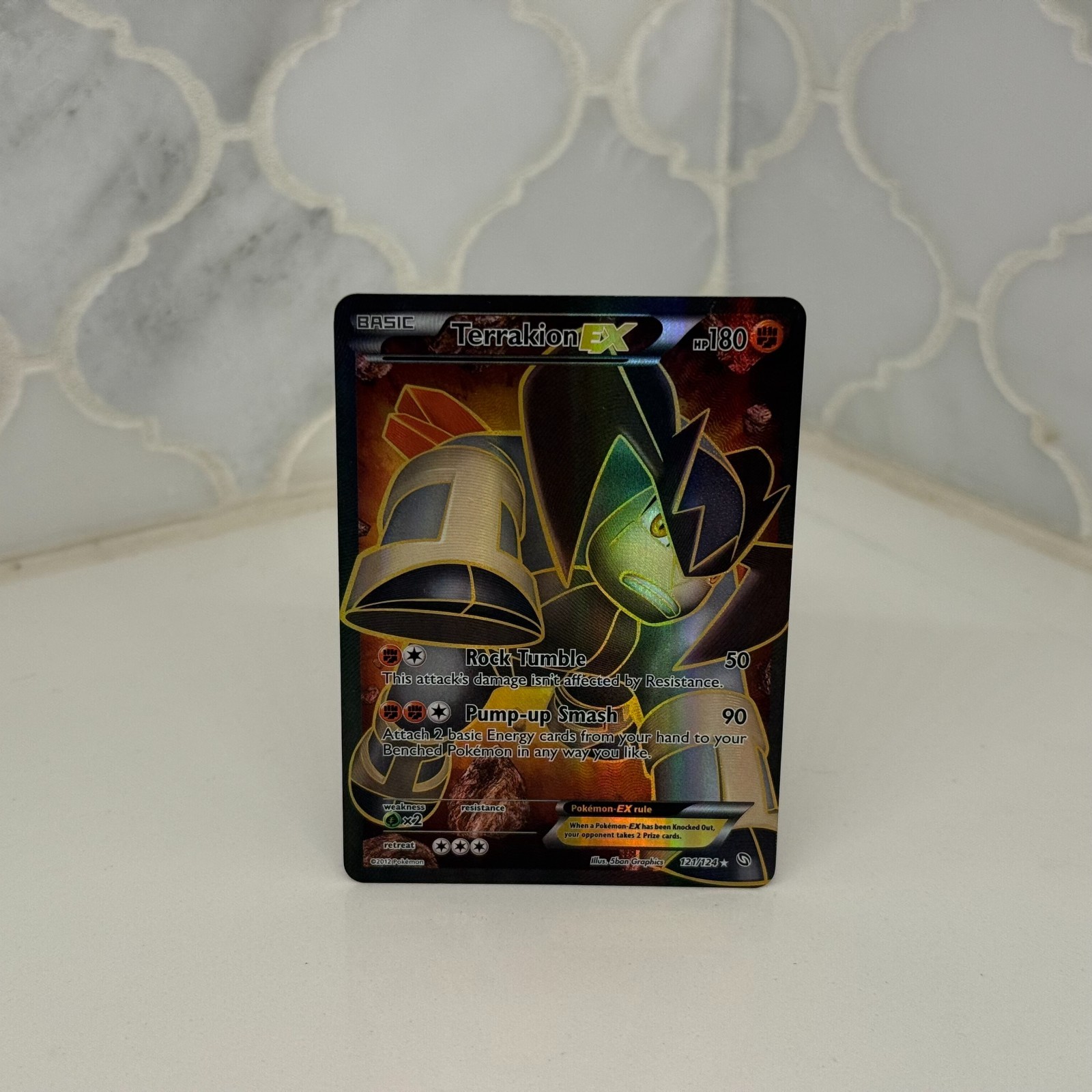 Terrakion EX Full Art 121/124 Dragons Exalted Holo RARE Pokémon TCG 2012 Terrakion EX Full Art 121/124 Dragons Exalted Holo RARE Pokémon TCG 2012