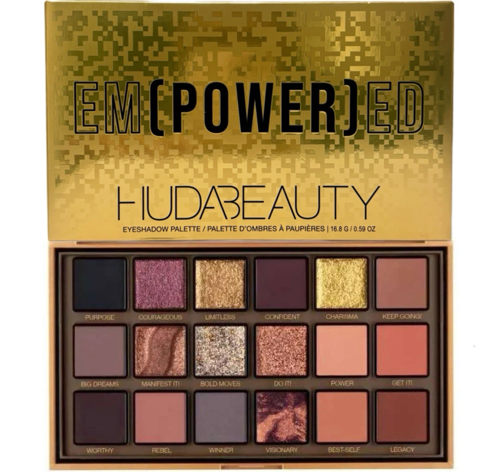Huda Beauty Empowered Eyeshadow Palette Full Size 18 Shades Authentic NEW IN BOX