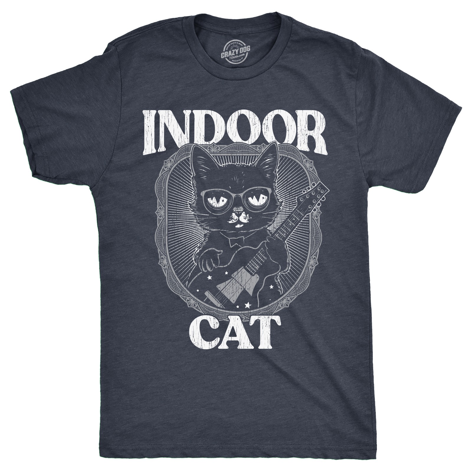 Mens Indoor Cat Funny T Shirt Introvert Sarcastic Tee for Men