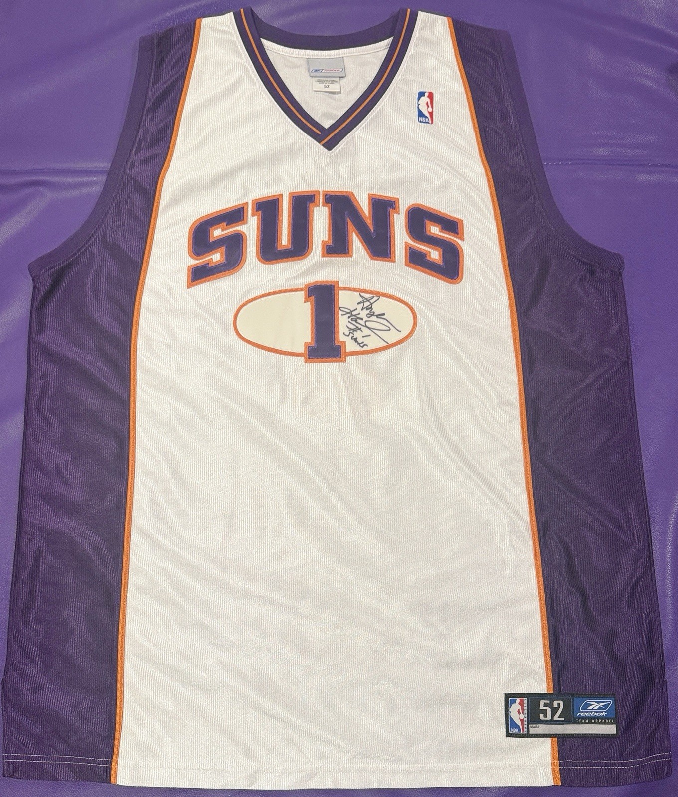 Authentic Anfernee Hardaway #1 Phoenix Suns Signed On Court Reebok NBA Jersey 52 Authentic Anfernee Hardaway #1 Phoenix Suns Signed On Court Reebok NBA Jersey 52