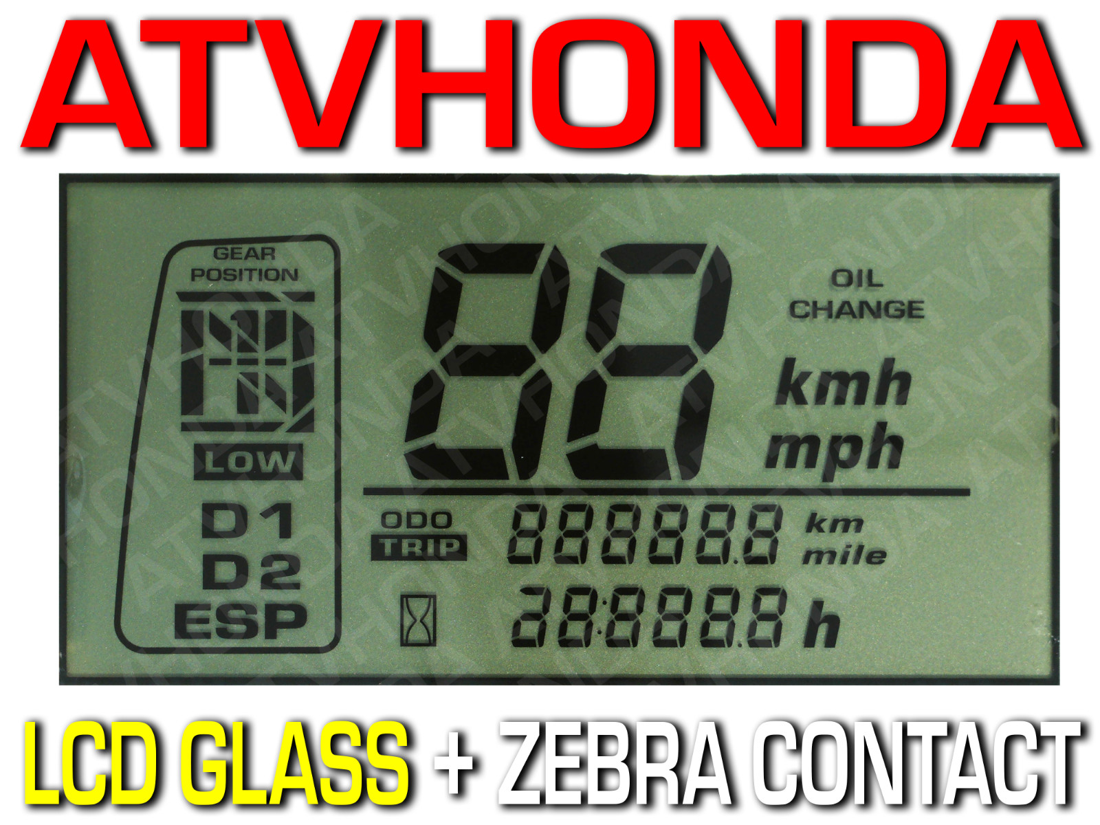 2001-2004 Honda Foreman Rubicon TRX500FA Glass LCD Display 2001-2004 Honda Foreman Rubicon TRX500FA Glass LCD Display