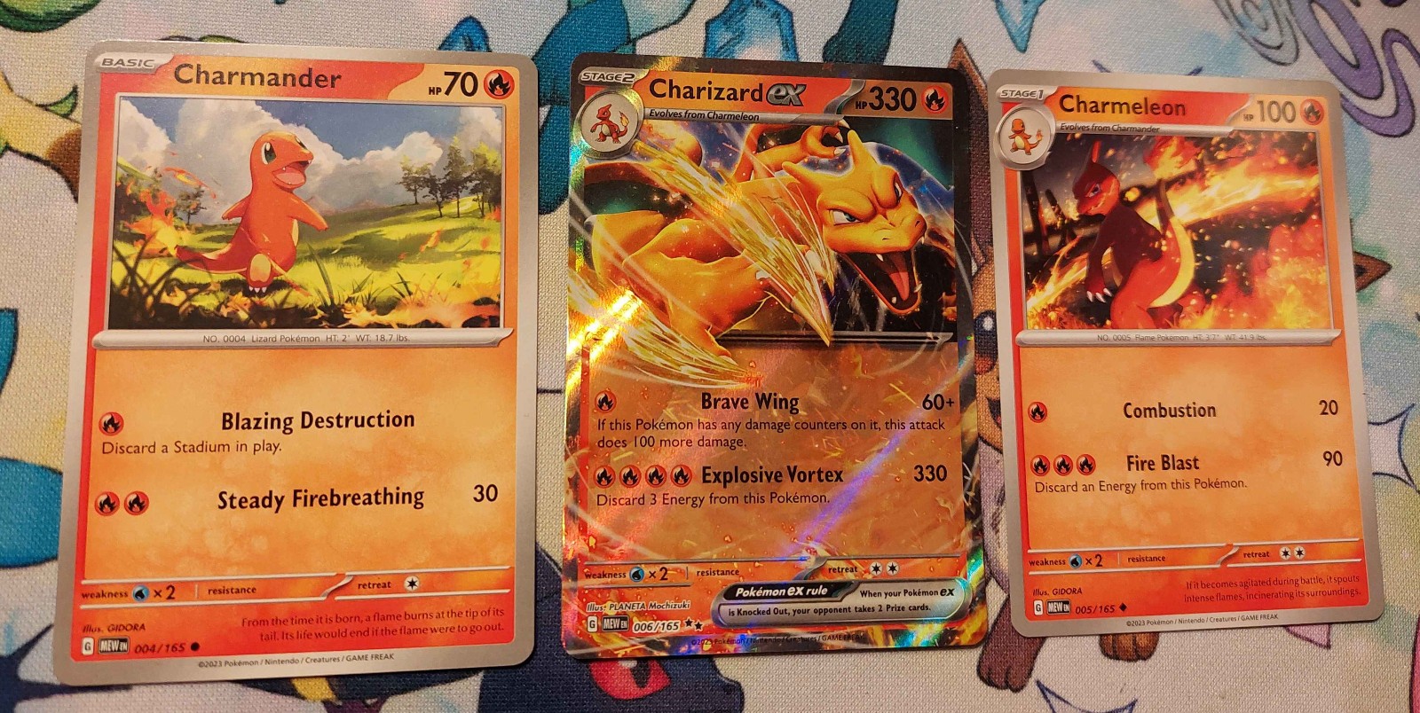 Charmander Charmeleon Charizard 151 Complete Evolution 3 Card Set NM Charmander Charmeleon Charizard 151 Complete Evolution 3 Card Set NM
