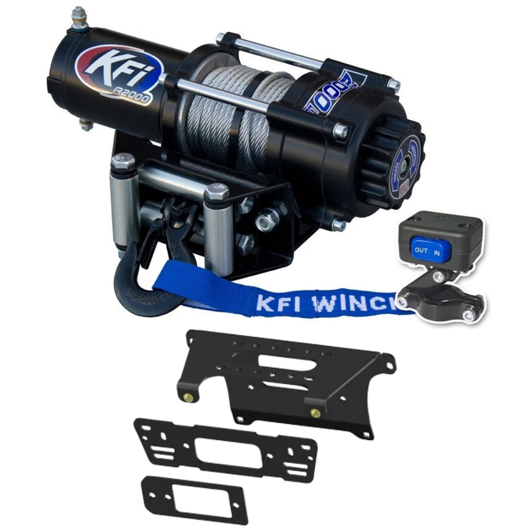 KFI UTV 2000lbs Winch & Mount 101345 Kit 2013-2019 Polaris Ranger XP 900