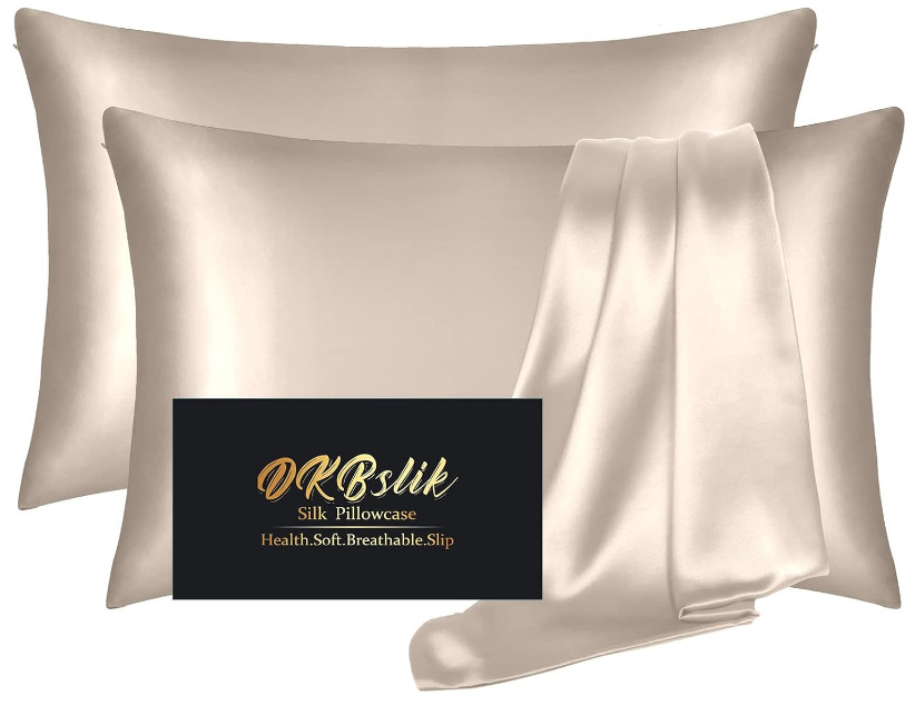 2Pack Silk Pillowcase,Blissy -like DKBslik for Hair and Skin,Champagne Gold Stan